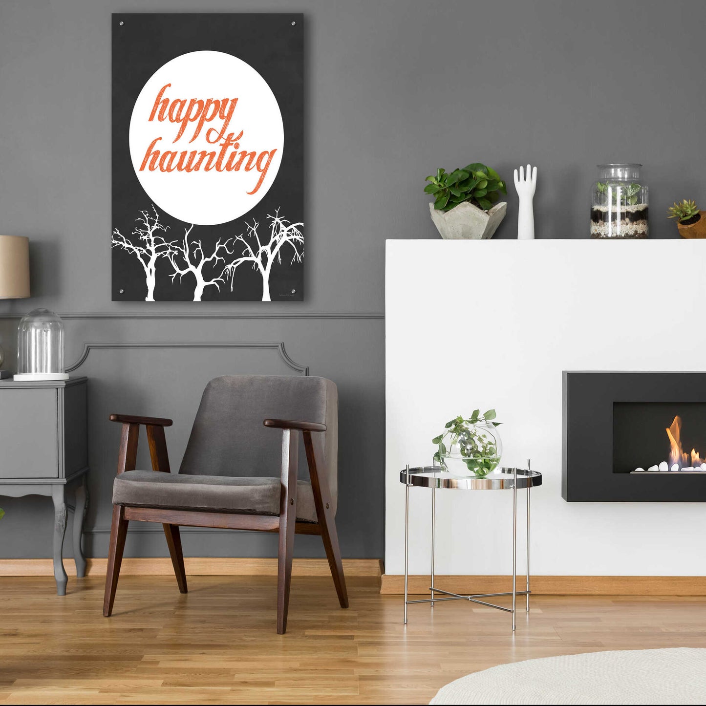 Epic Art 'Happy Haunting' by Lettered & Lined, Acrylic Glass Wall Art,24x36