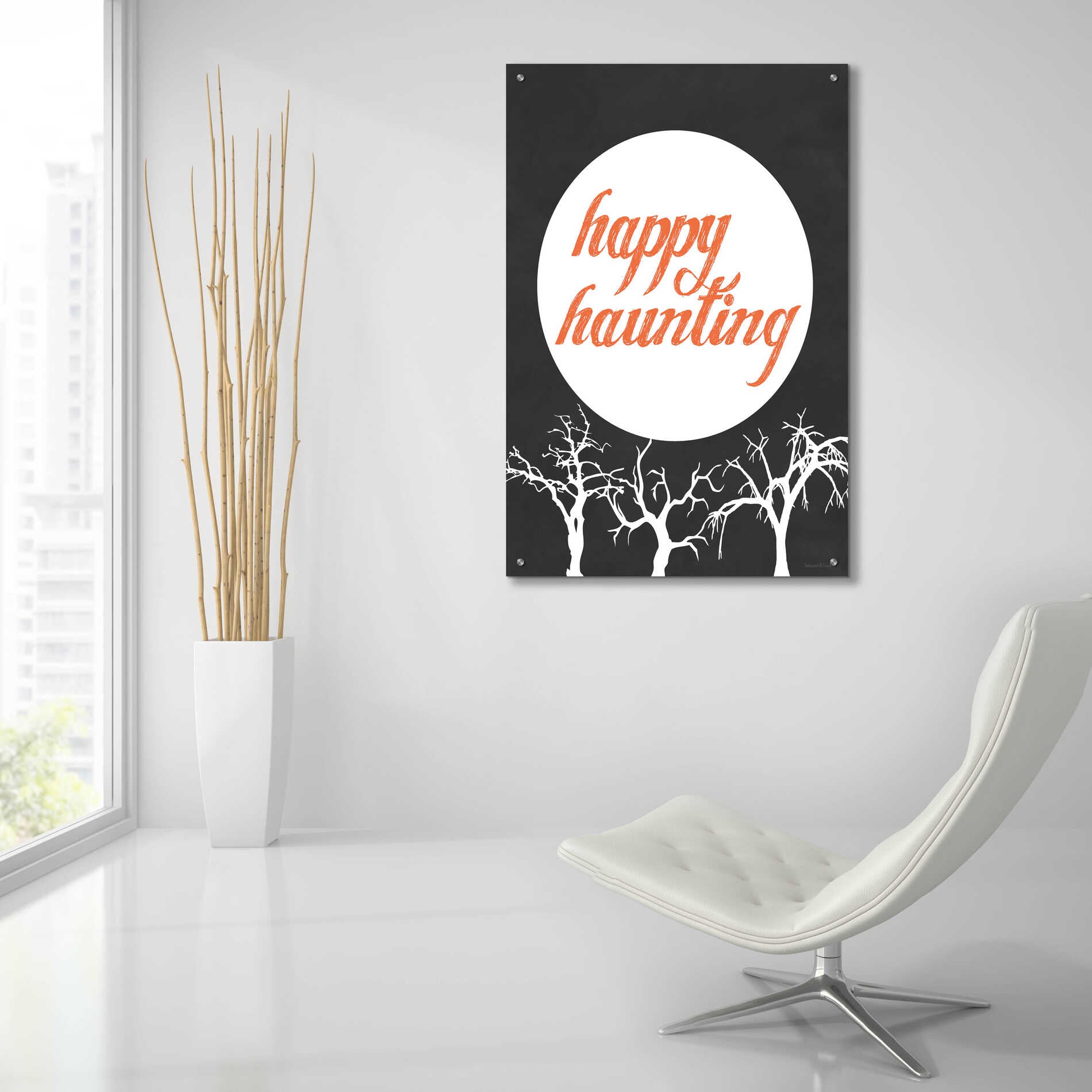 Epic Art 'Happy Haunting' by Lettered & Lined, Acrylic Glass Wall Art,24x36