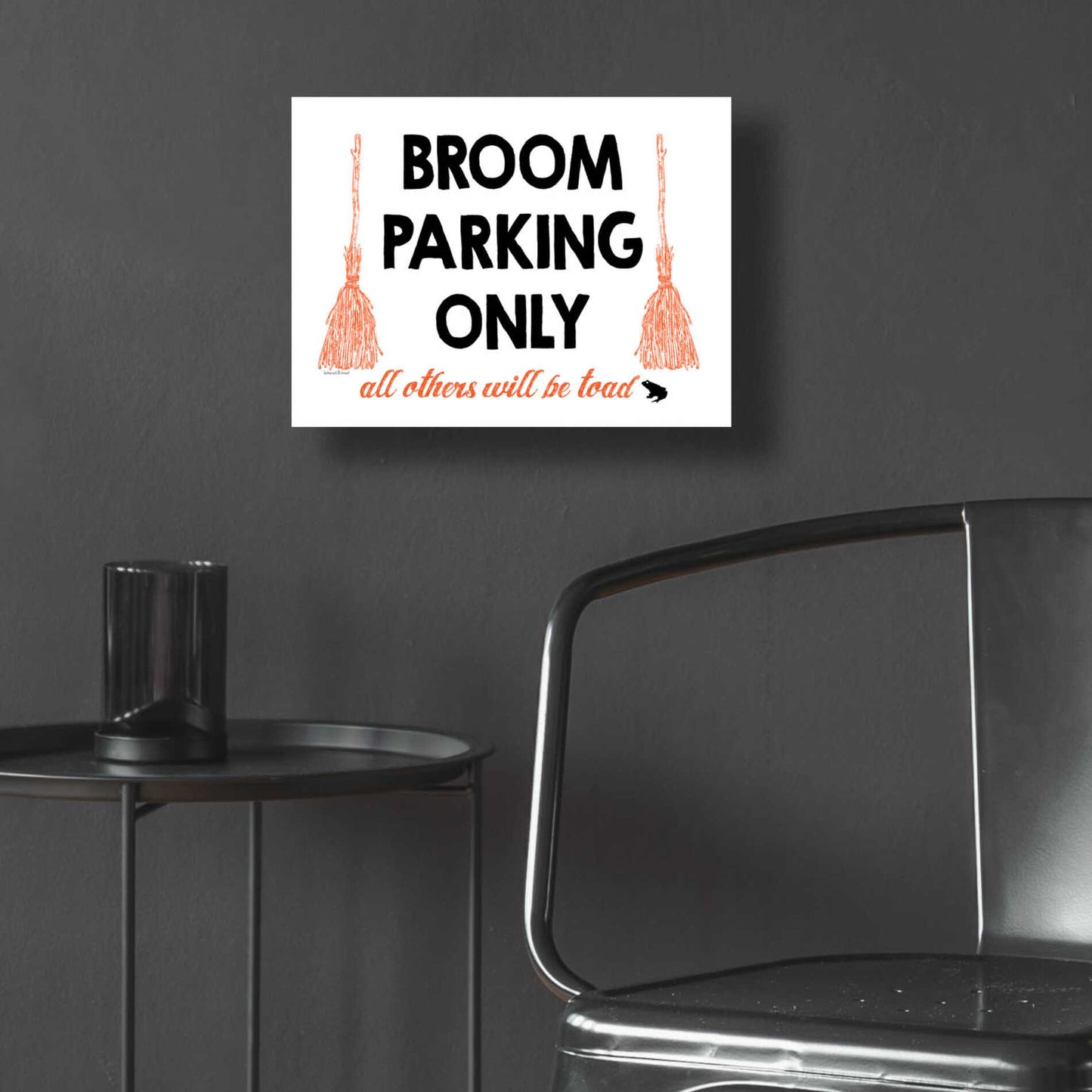 Epic Art 'Broom Parking Only' by Lettered & Lined, Acrylic Glass Wall Art,16x12