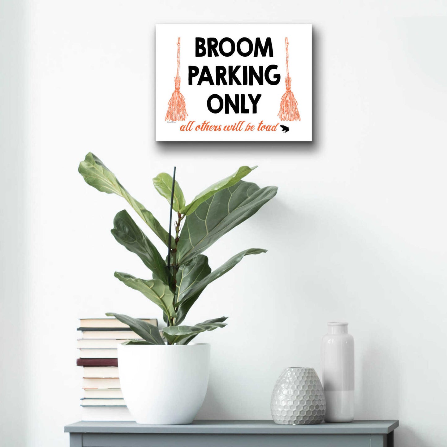 Epic Art 'Broom Parking Only' by Lettered & Lined, Acrylic Glass Wall Art,16x12