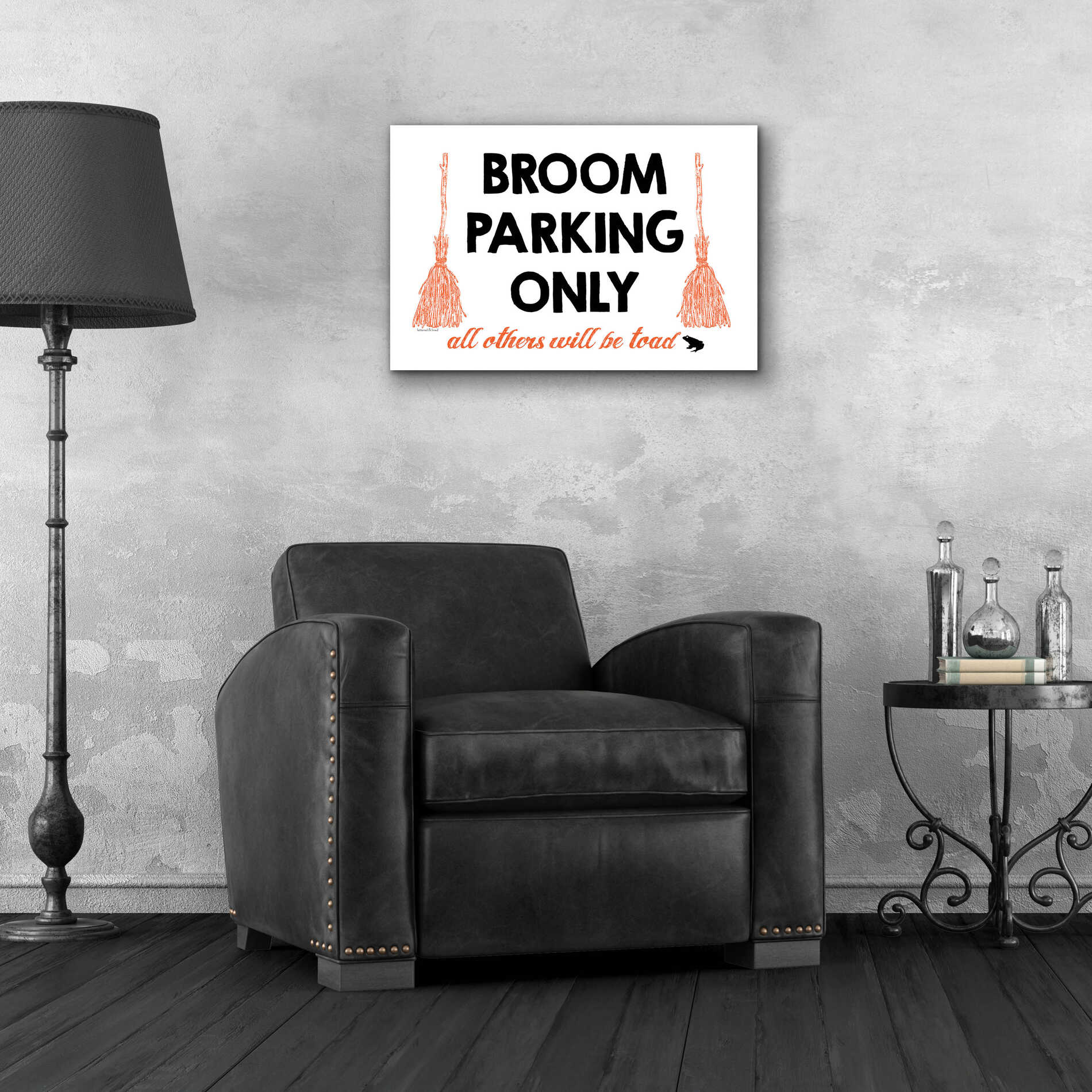 Epic Art 'Broom Parking Only' by Lettered & Lined, Acrylic Glass Wall Art,24x16