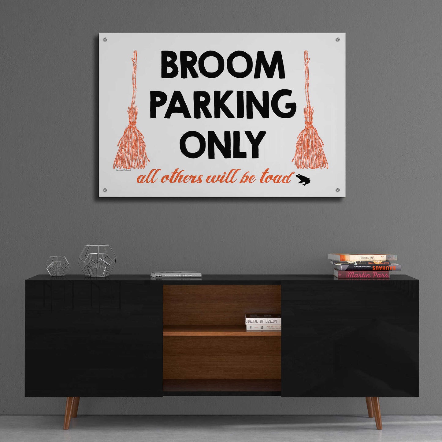 Epic Art 'Broom Parking Only' by Lettered & Lined, Acrylic Glass Wall Art,36x24