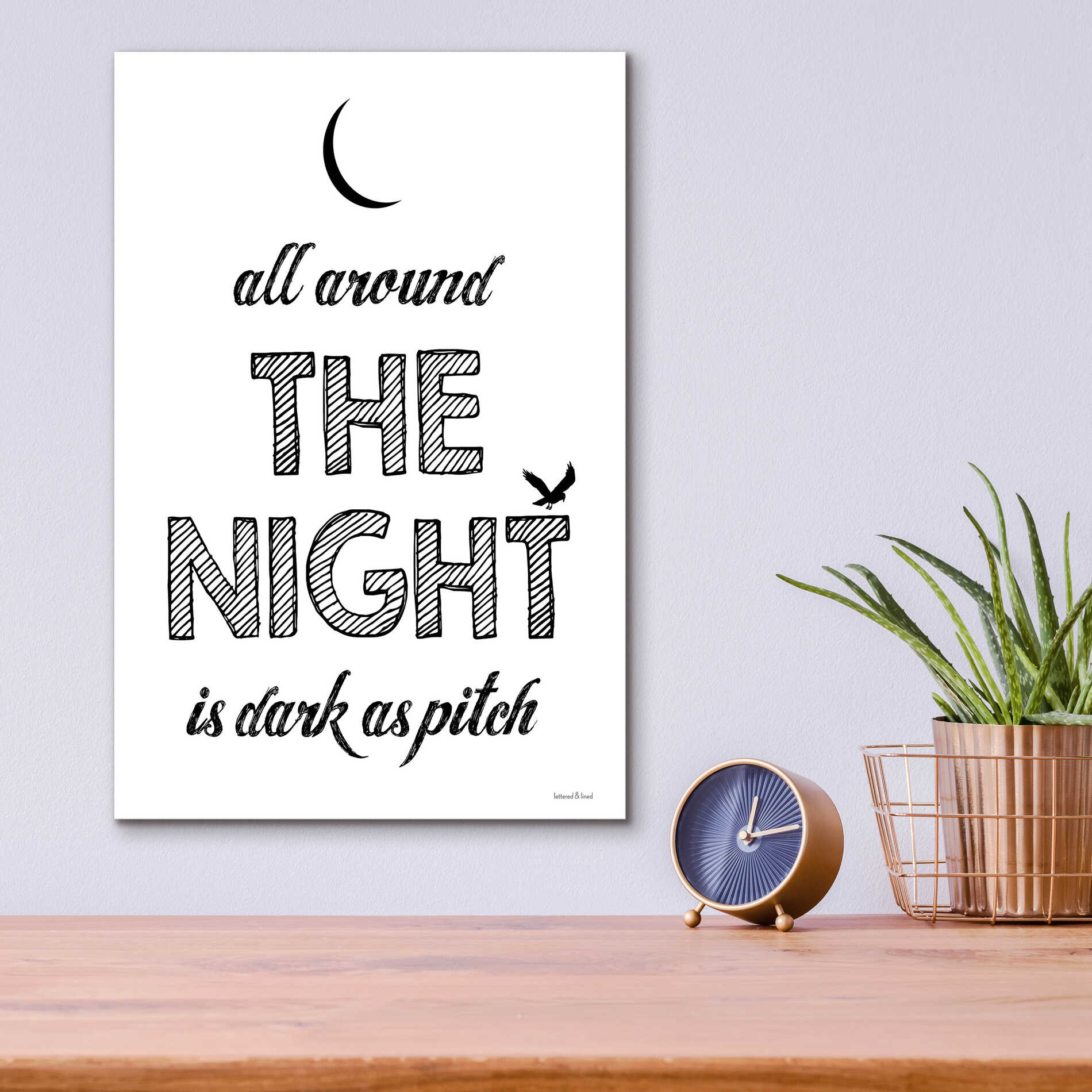 Epic Art 'All Around The Night II' by Lettered & Lined, Acrylic Glass Wall Art,12x16