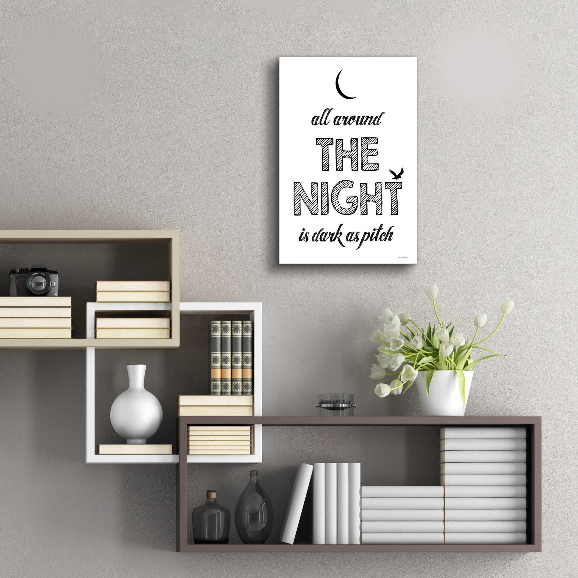 Epic Art 'All Around The Night II' by Lettered & Lined, Acrylic Glass Wall Art,16x24