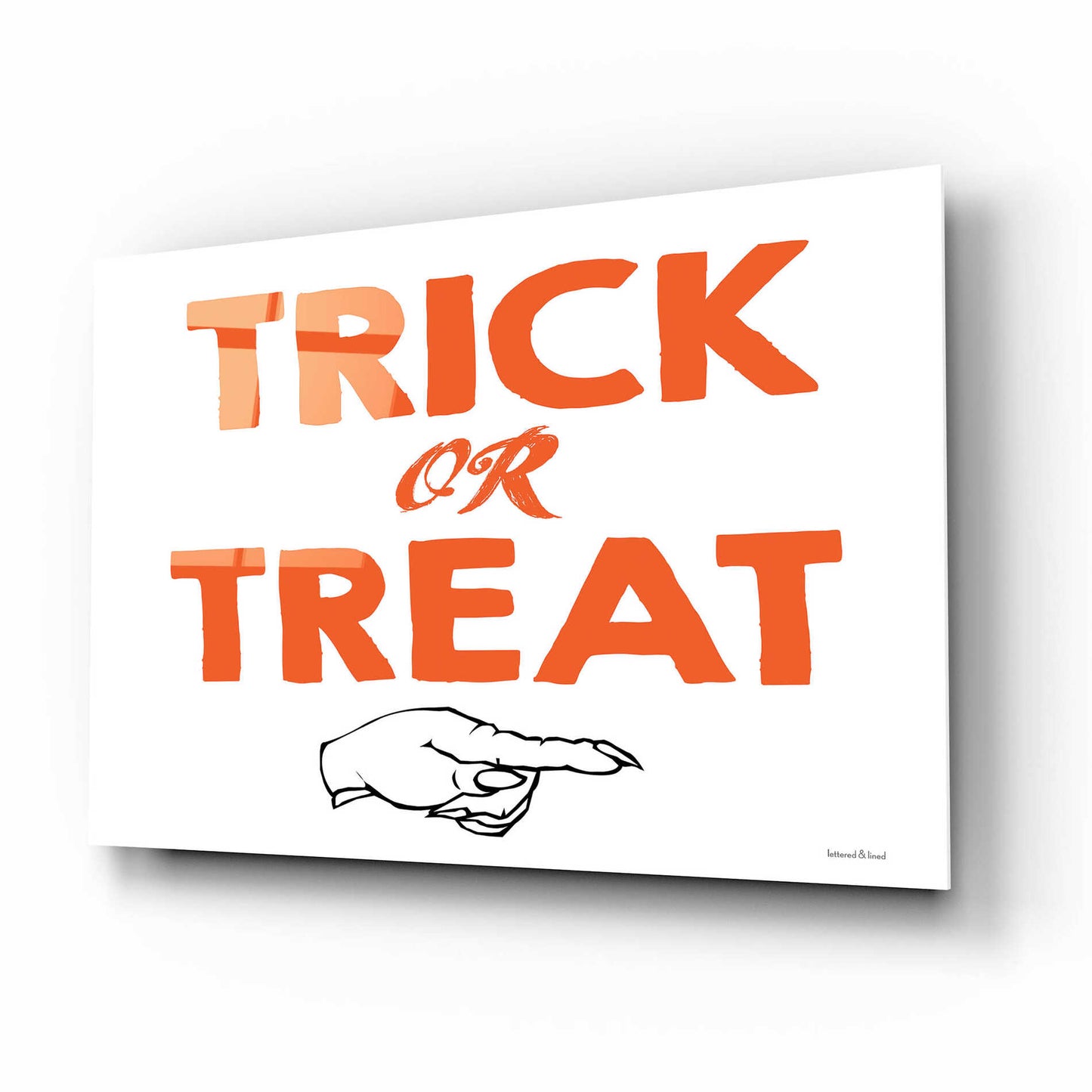 Epic Art 'Trick Or Treat' by Lettered & Lined, Acrylic Glass Wall Art,16x12