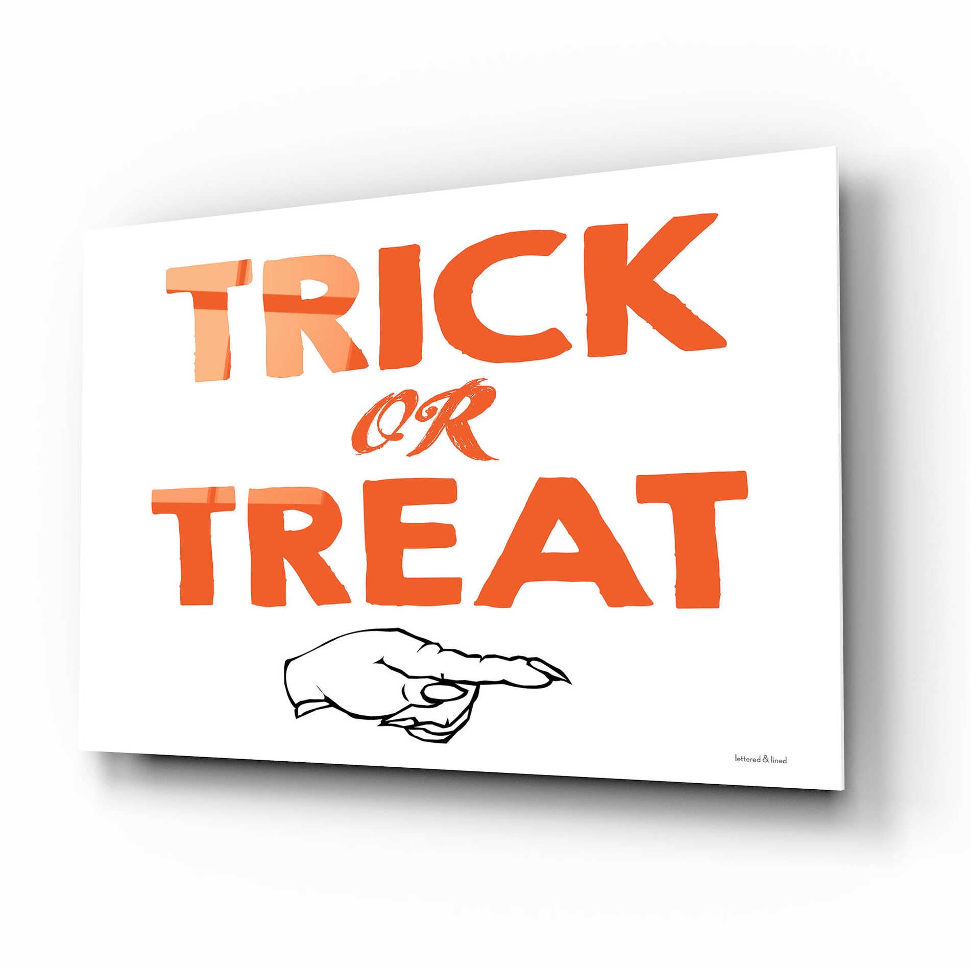 Epic Art 'Trick Or Treat' by Lettered & Lined, Acrylic Glass Wall Art,16x12