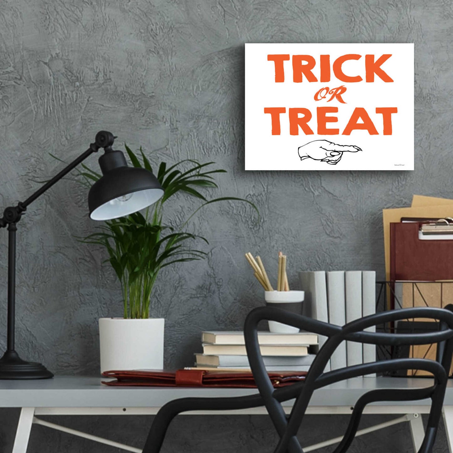 Epic Art 'Trick Or Treat' by Lettered & Lined, Acrylic Glass Wall Art,16x12