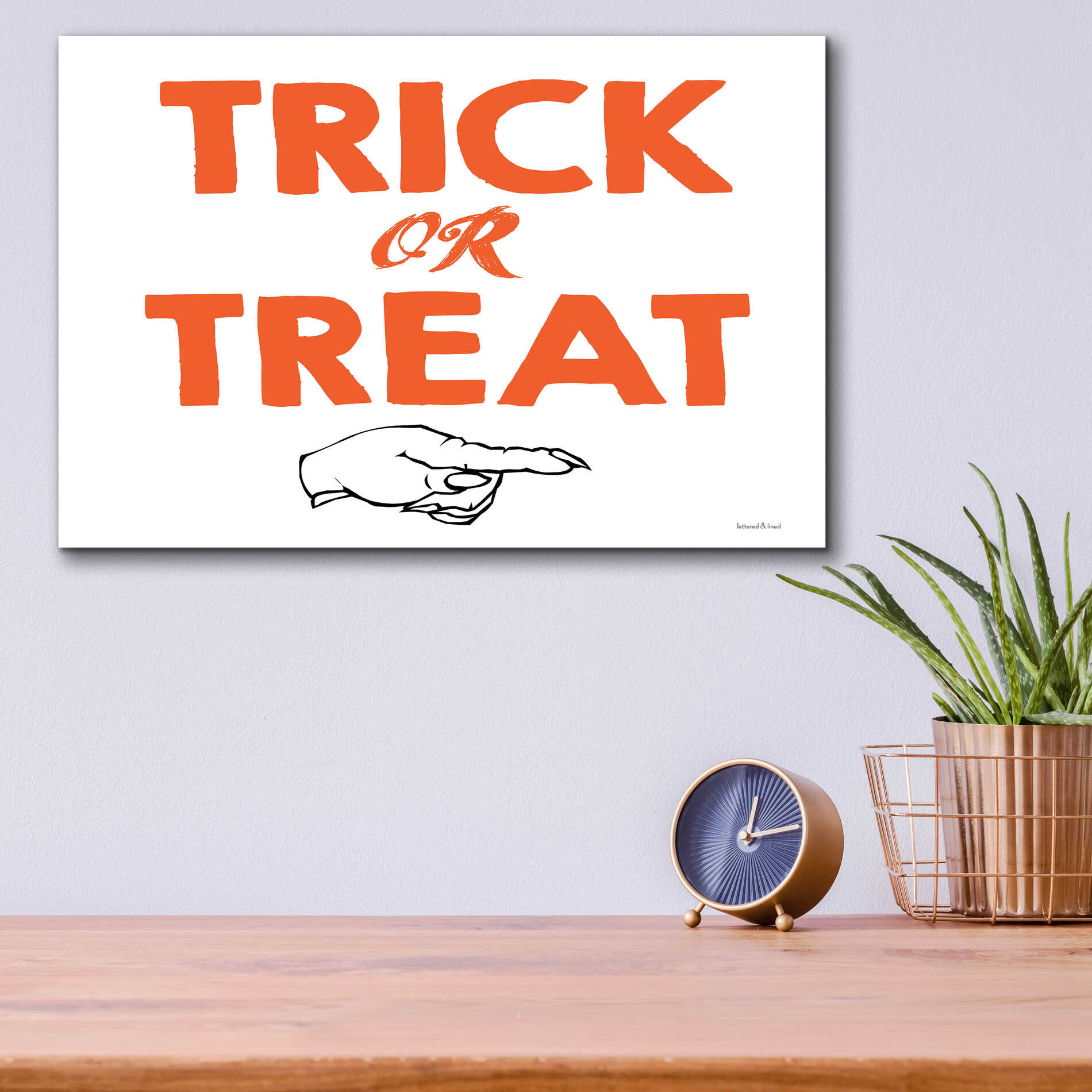 Epic Art 'Trick Or Treat' by Lettered & Lined, Acrylic Glass Wall Art,16x12