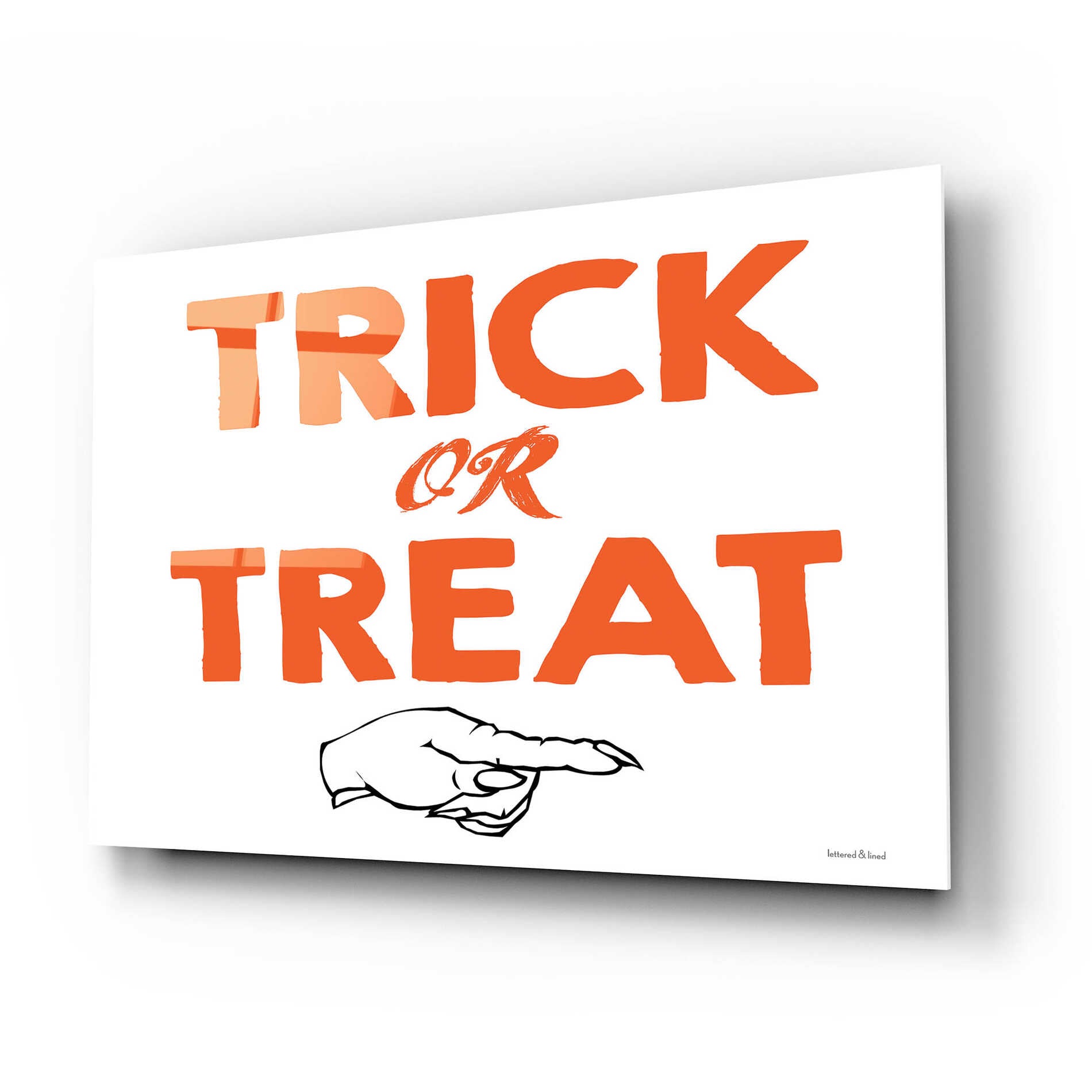 Epic Art 'Trick Or Treat' by Lettered & Lined, Acrylic Glass Wall Art,24x16