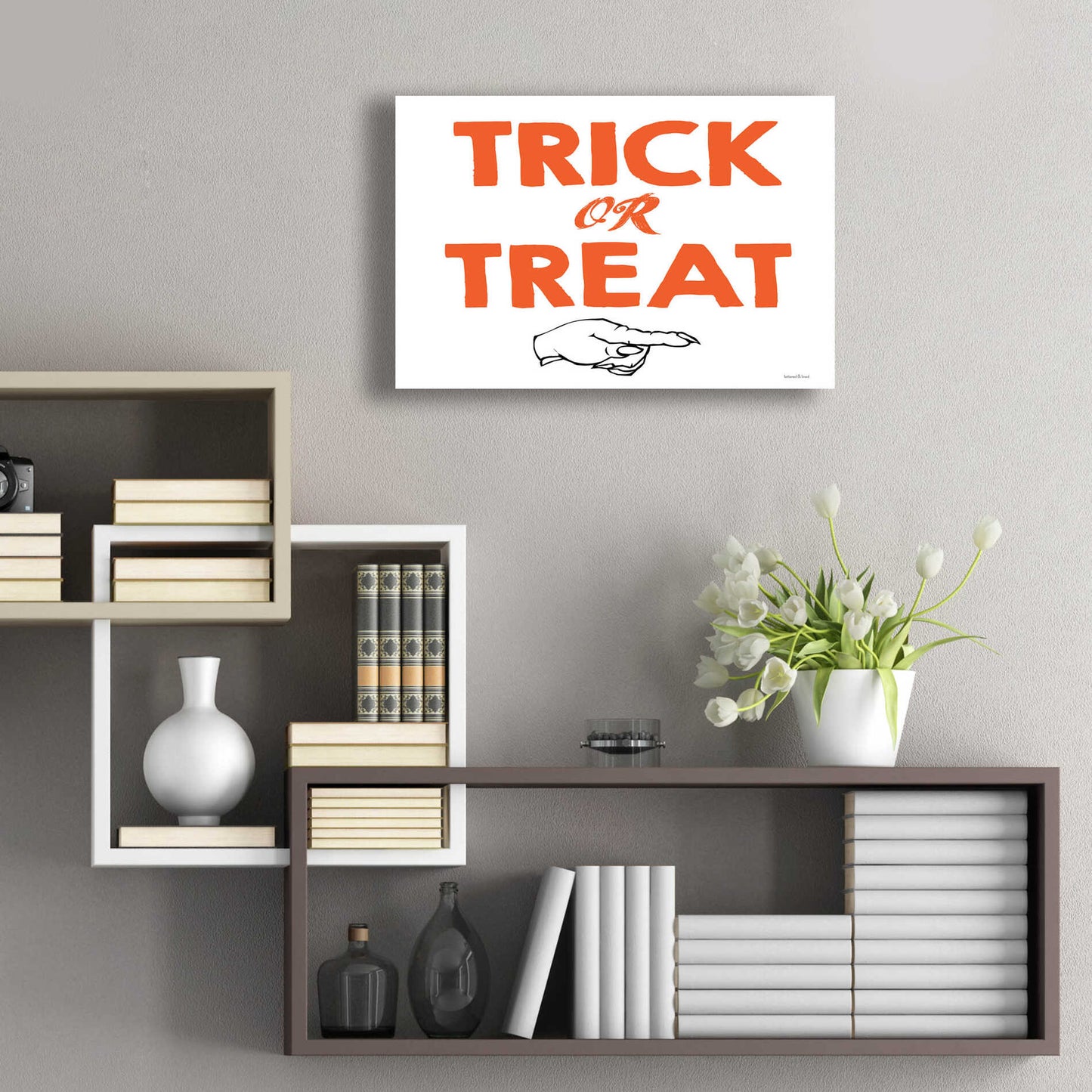 Epic Art 'Trick Or Treat' by Lettered & Lined, Acrylic Glass Wall Art,24x16