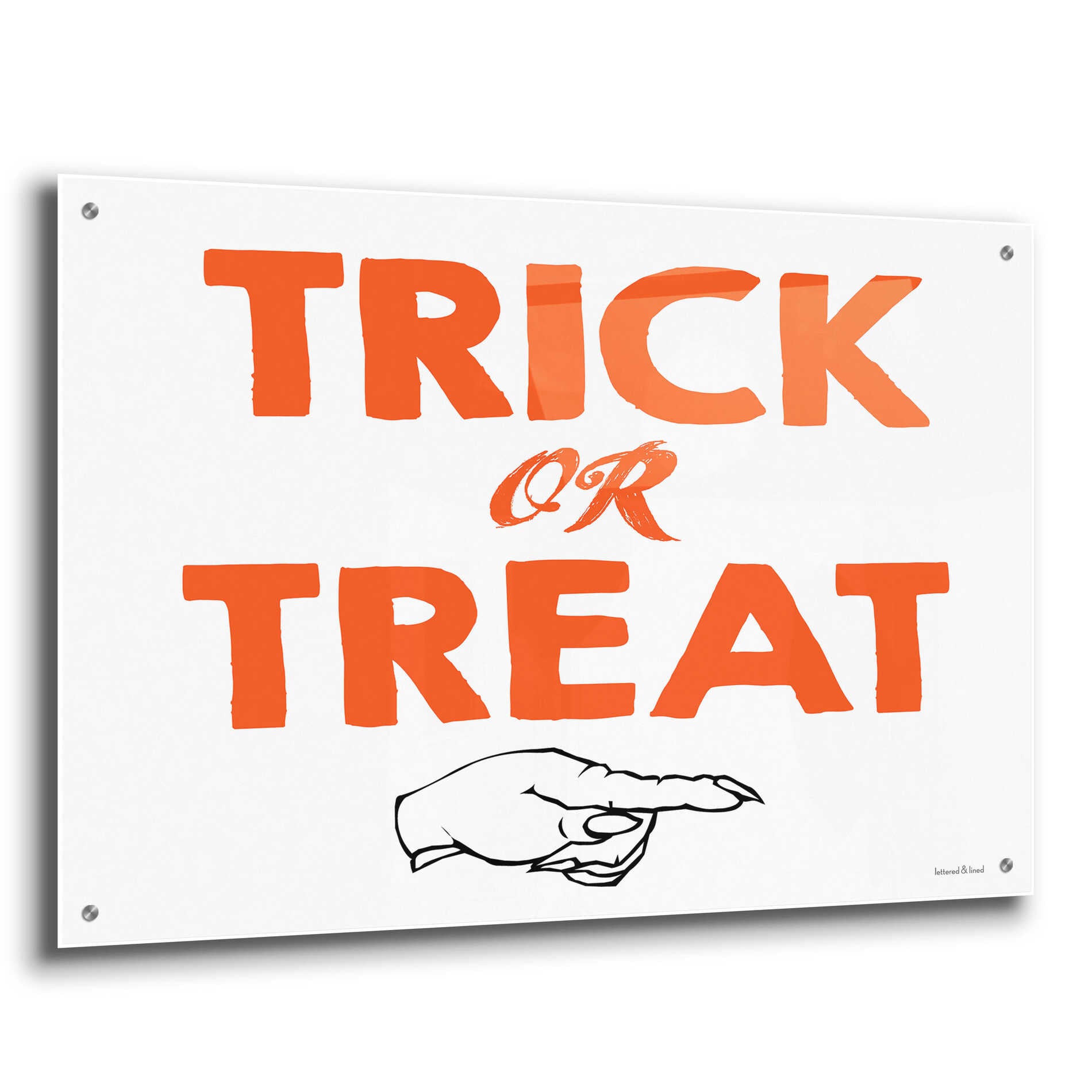 Epic Art 'Trick Or Treat' by Lettered & Lined, Acrylic Glass Wall Art,36x24