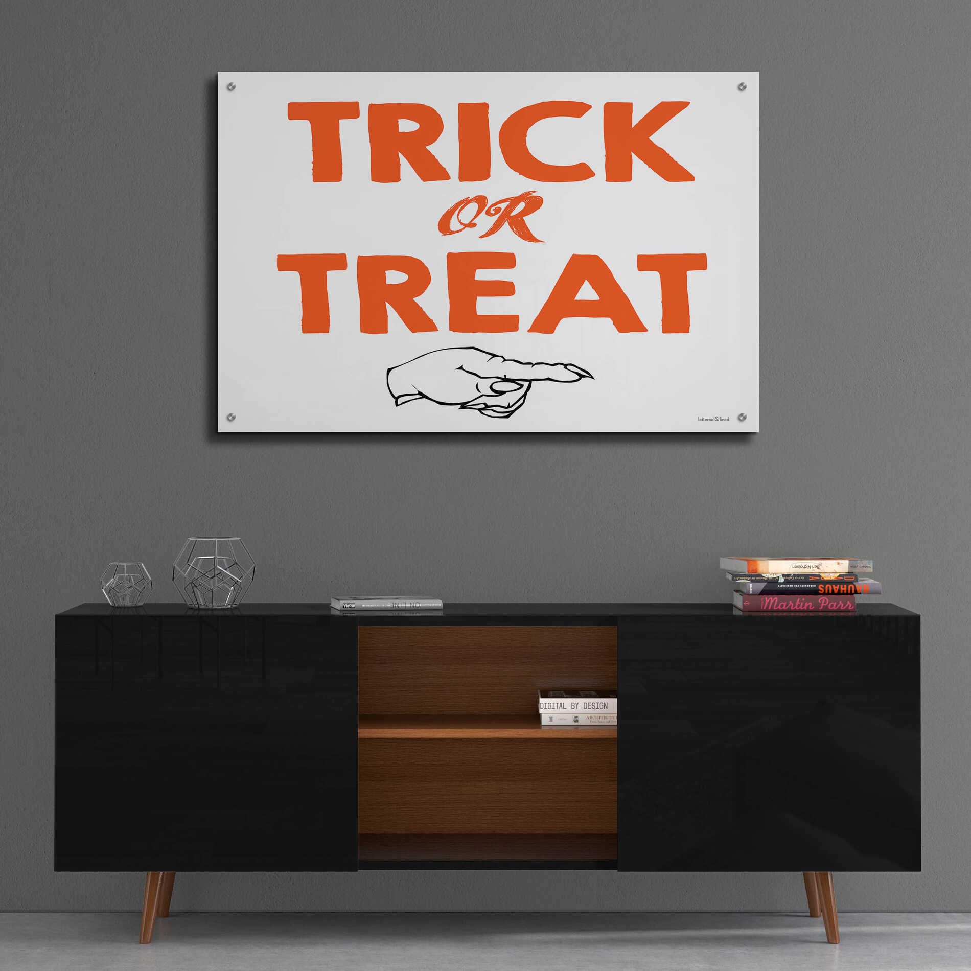 Epic Art 'Trick Or Treat' by Lettered & Lined, Acrylic Glass Wall Art,36x24