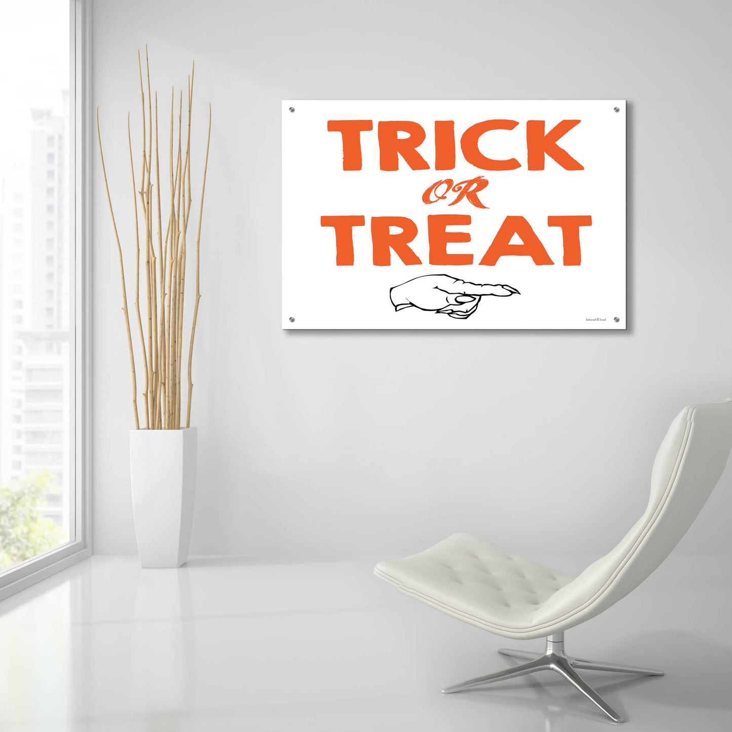 Epic Art 'Trick Or Treat' by Lettered & Lined, Acrylic Glass Wall Art,36x24