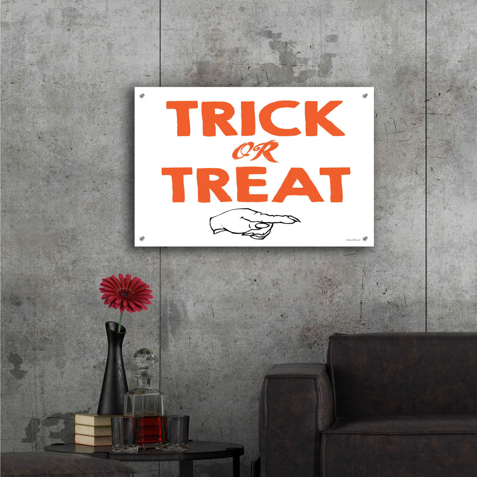 Epic Art 'Trick Or Treat' by Lettered & Lined, Acrylic Glass Wall Art,36x24