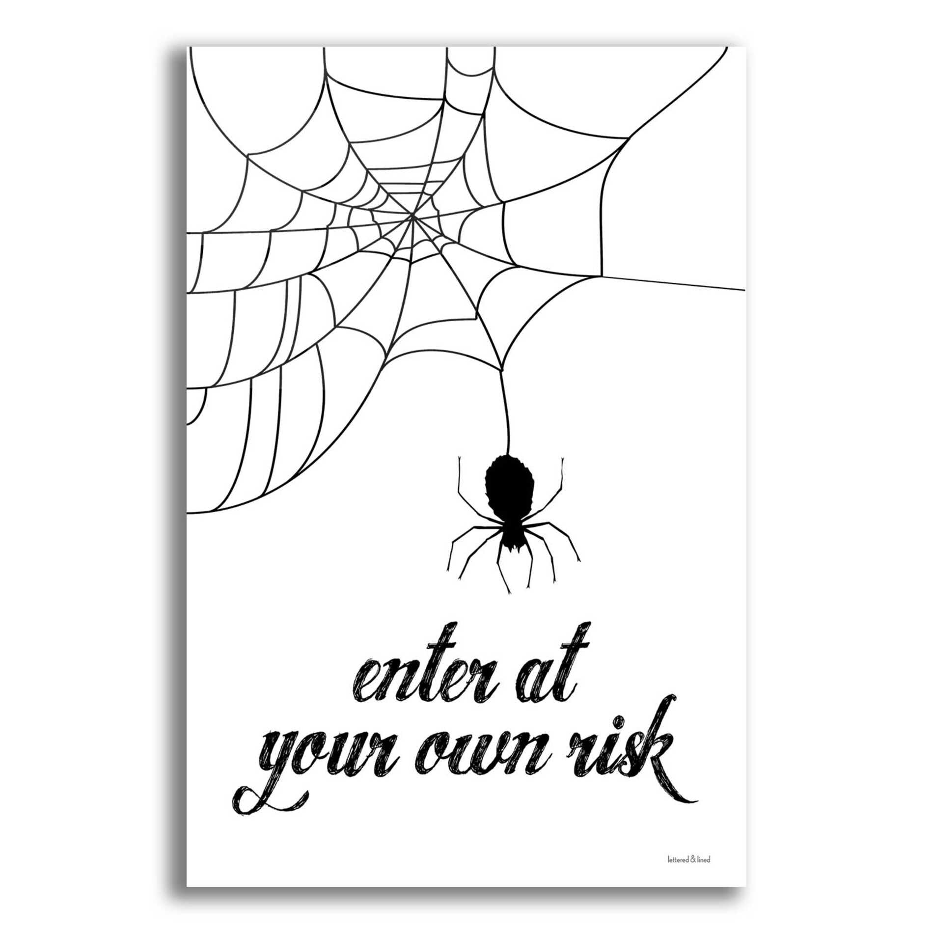 Epic Art 'Enter At Your Own Risk' by Lettered & Lined, Acrylic Glass Wall Art,12x16