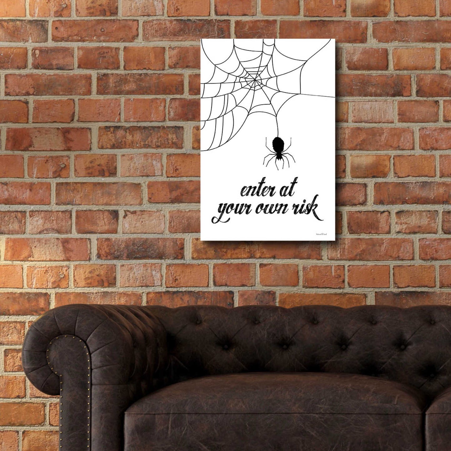 Epic Art 'Enter At Your Own Risk' by Lettered & Lined, Acrylic Glass Wall Art,16x24