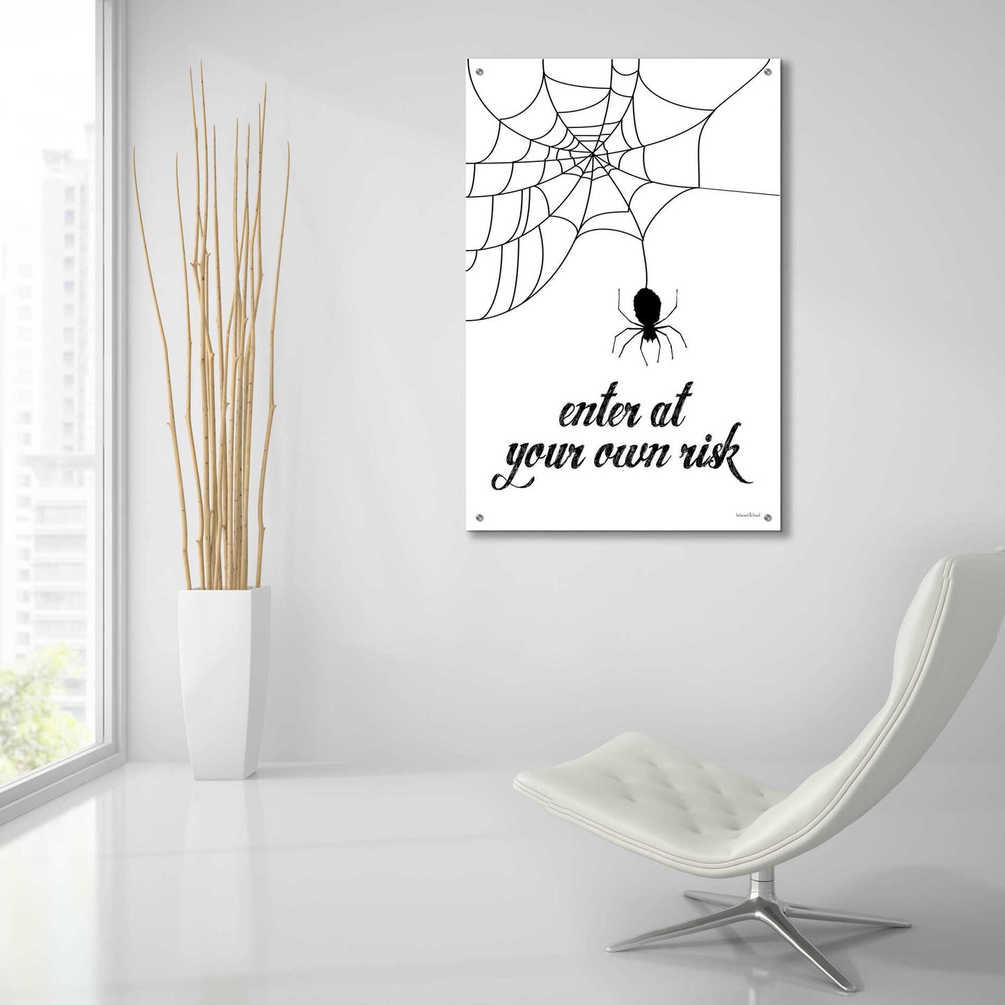 Epic Art 'Enter At Your Own Risk' by Lettered & Lined, Acrylic Glass Wall Art,24x36