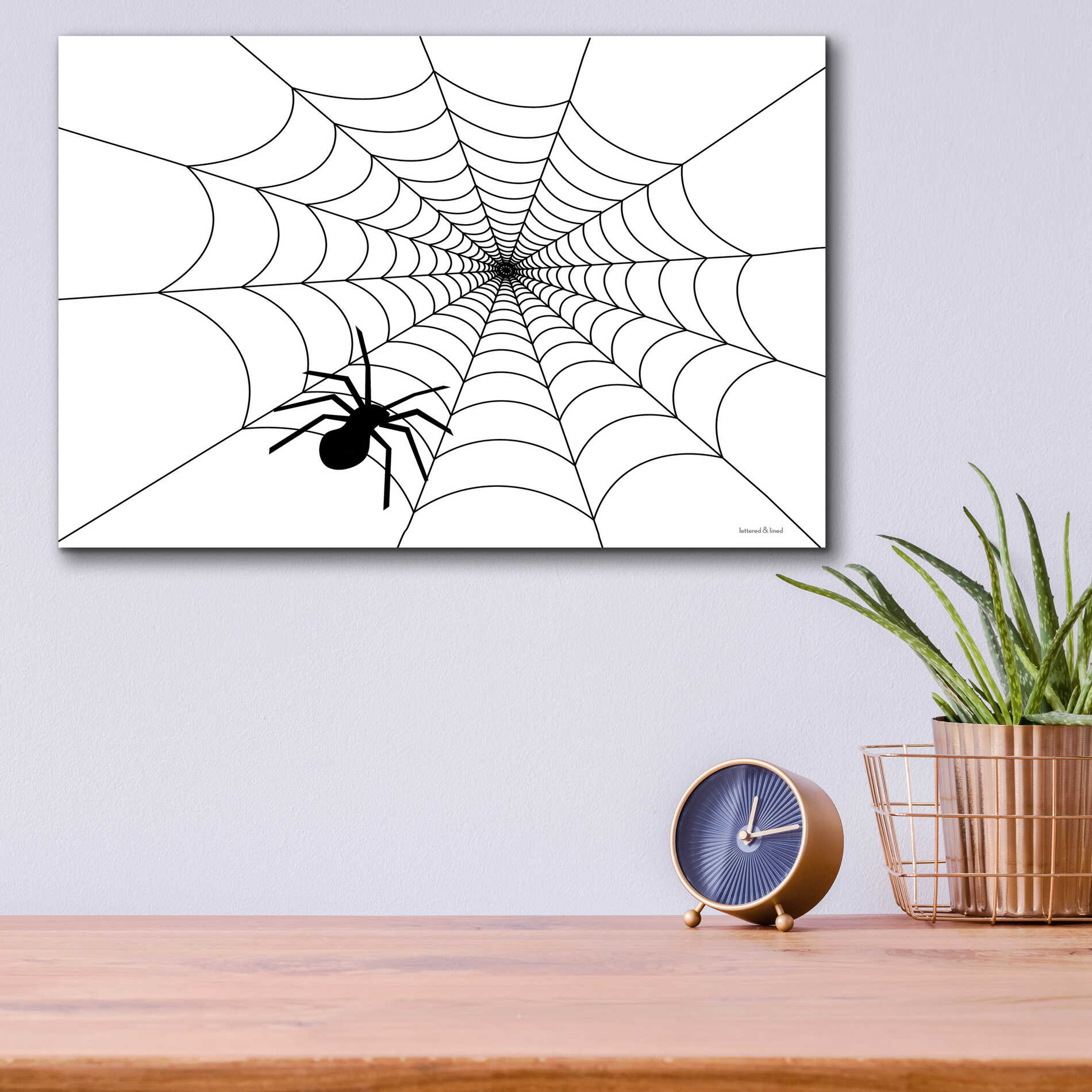 Epic Art 'Spider Web I' by Lettered & Lined, Acrylic Glass Wall Art,16x12