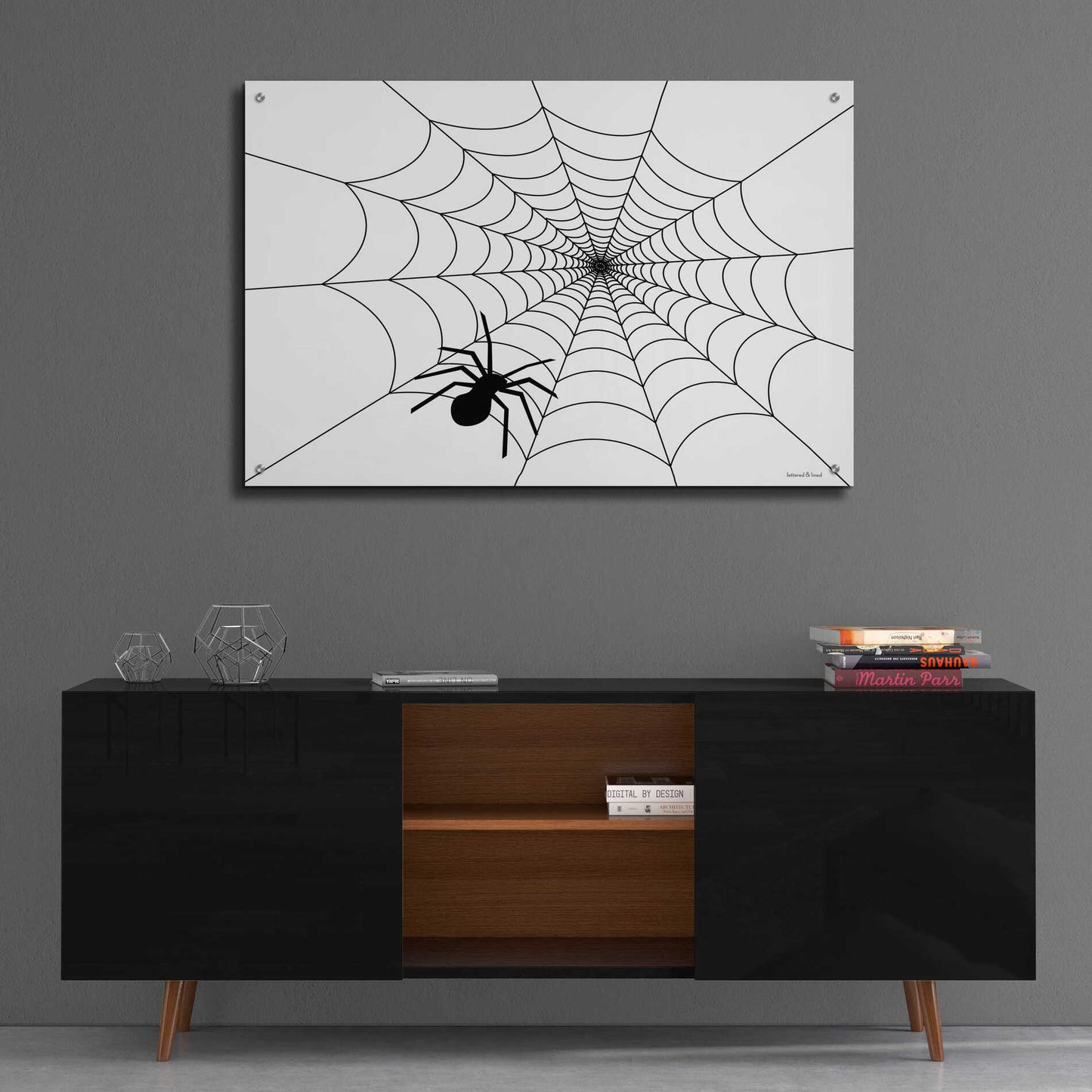 Epic Art 'Spider Web I' by Lettered & Lined, Acrylic Glass Wall Art,36x24