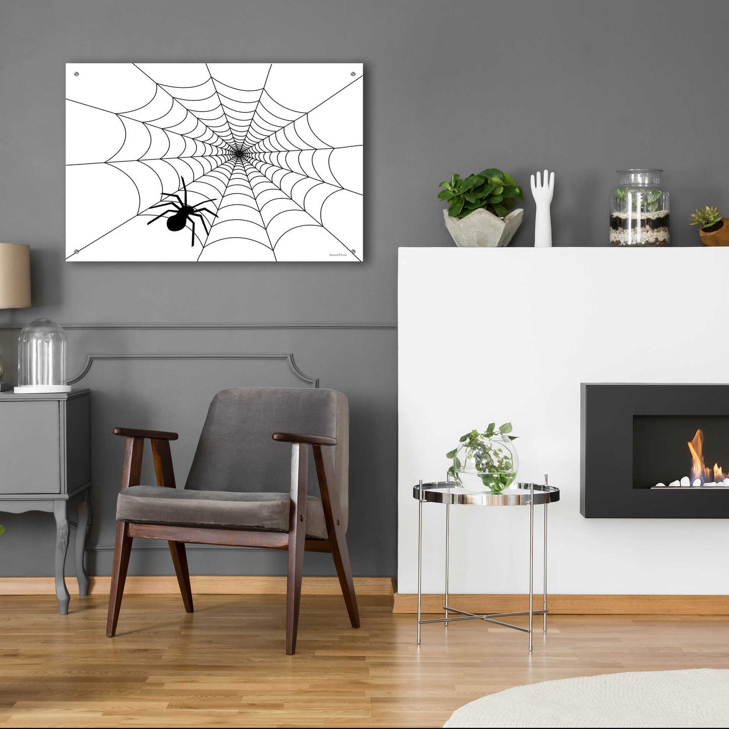 Epic Art 'Spider Web I' by Lettered & Lined, Acrylic Glass Wall Art,36x24