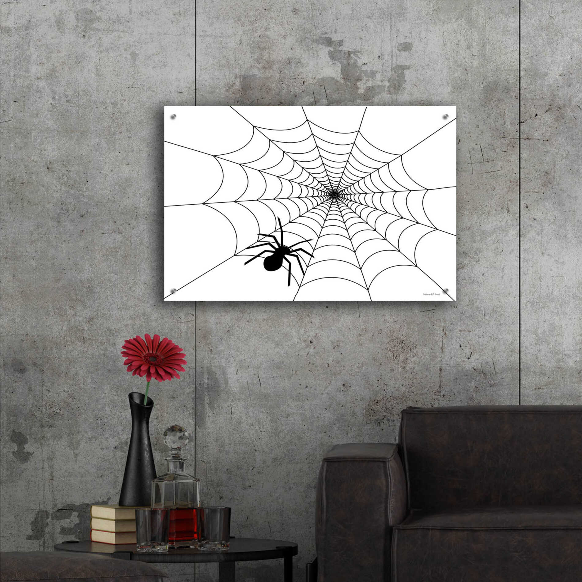 Epic Art 'Spider Web I' by Lettered & Lined, Acrylic Glass Wall Art,36x24