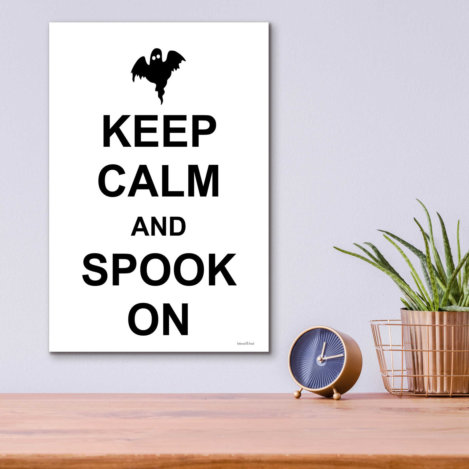 Epic Art 'Keep Calm And Spook On' by Lettered & Lined, Acrylic Glass Wall Art,12x16