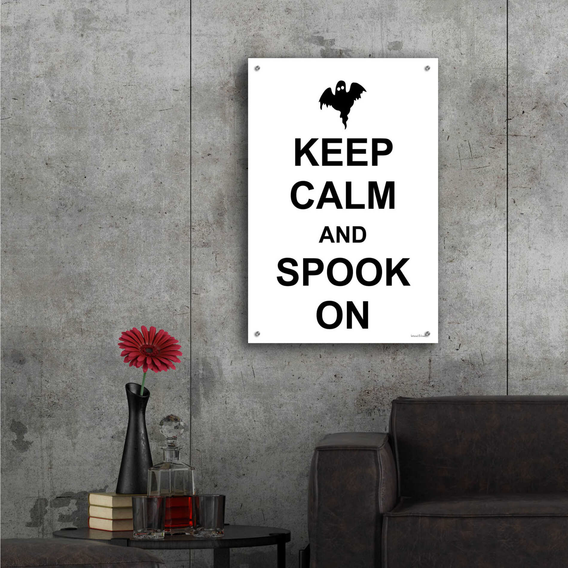 Epic Art 'Keep Calm And Spook On' by Lettered & Lined, Acrylic Glass Wall Art,24x36