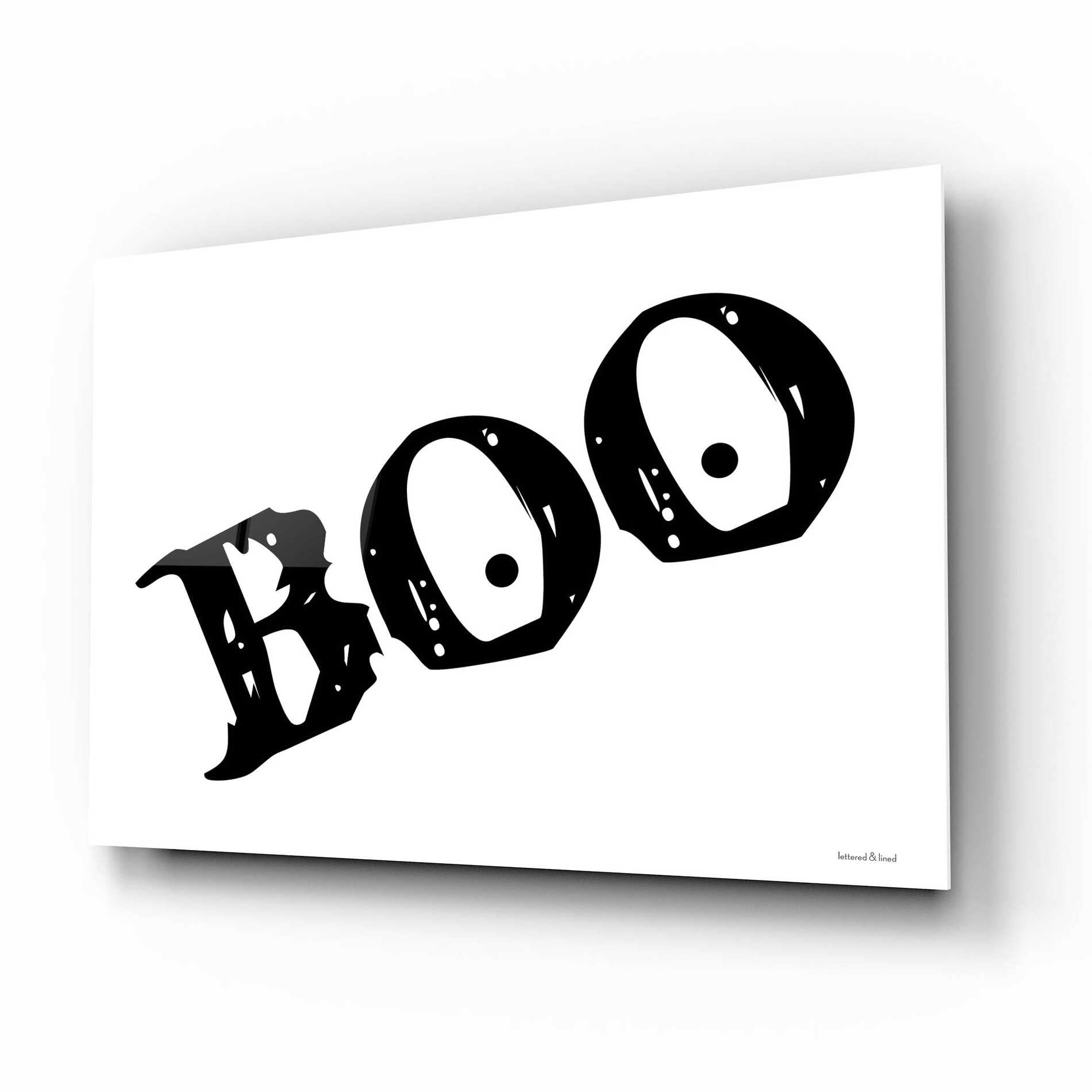 Epic Art 'Boo' by Lettered & Lined, Acrylic Glass Wall Art,16x12