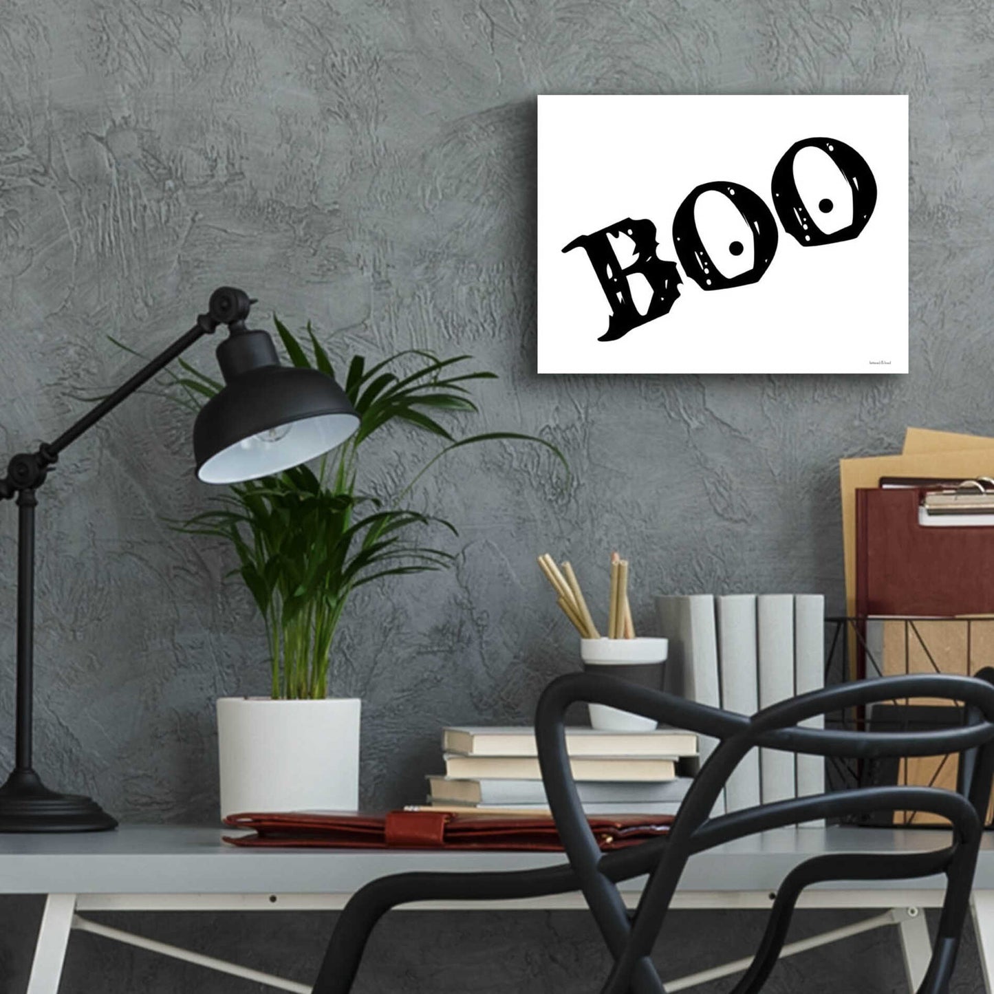 Epic Art 'Boo' by Lettered & Lined, Acrylic Glass Wall Art,16x12