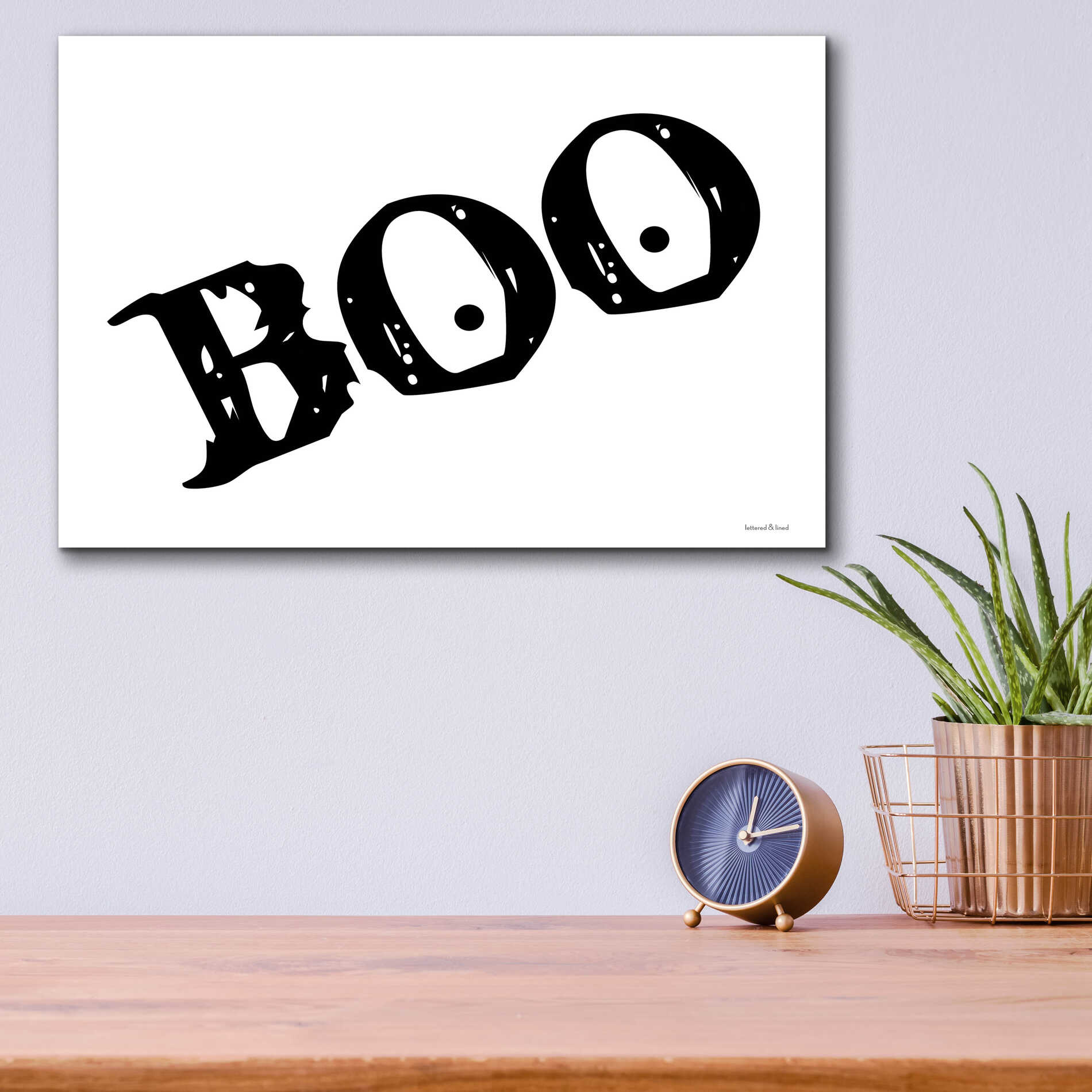 Epic Art 'Boo' by Lettered & Lined, Acrylic Glass Wall Art,16x12