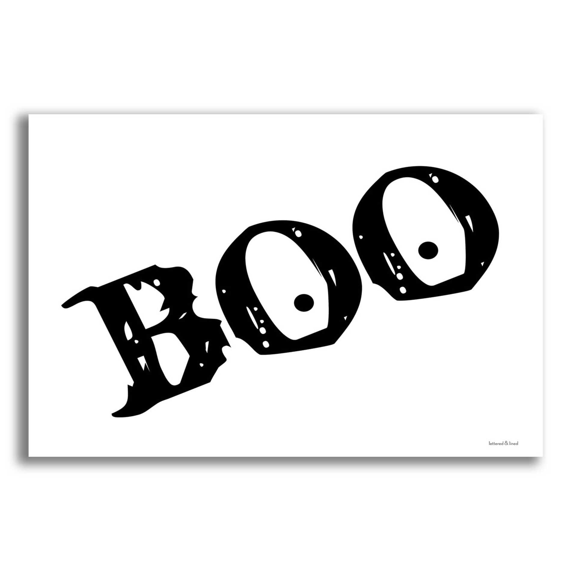 Epic Art 'Boo' by Lettered & Lined, Acrylic Glass Wall Art,16x12