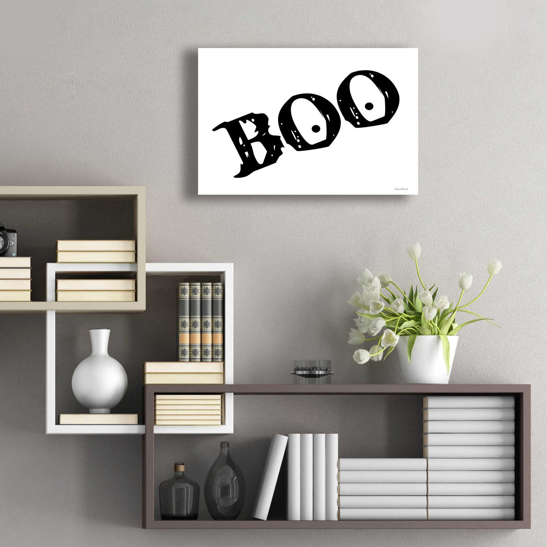 Epic Art 'Boo' by Lettered & Lined, Acrylic Glass Wall Art,24x16