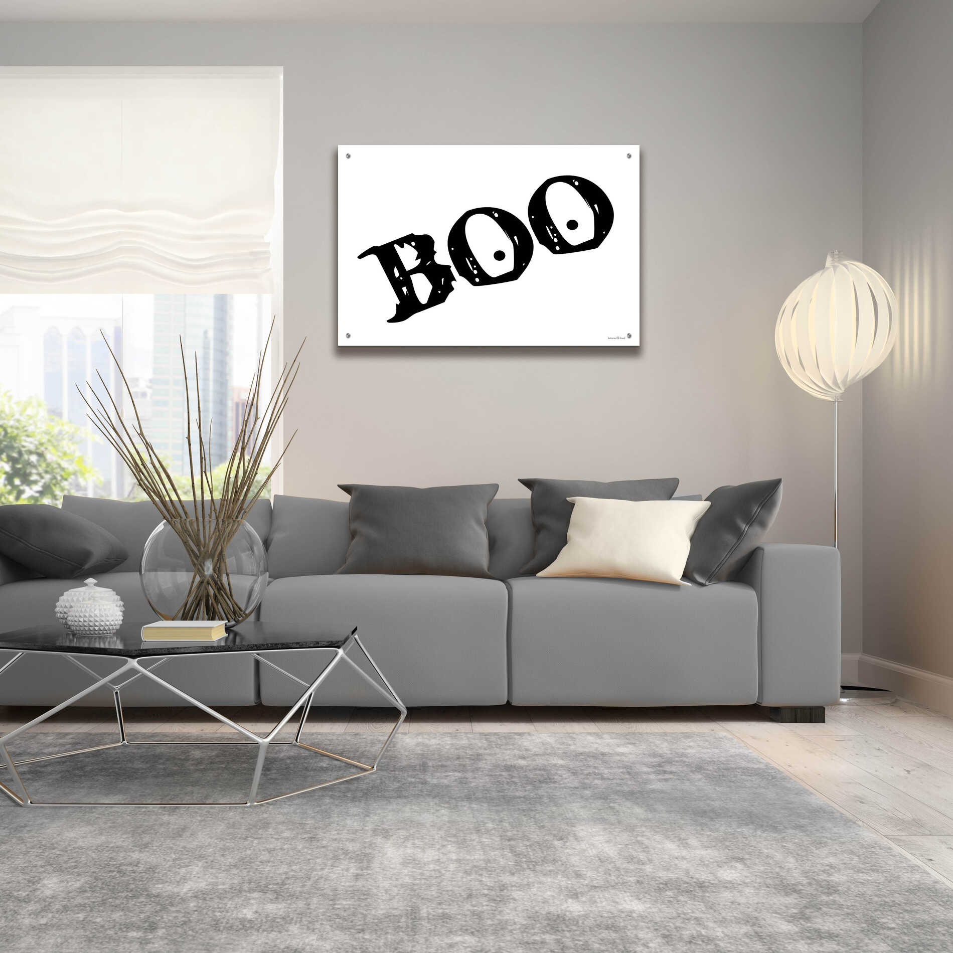 Epic Art 'Boo' by Lettered & Lined, Acrylic Glass Wall Art,36x24