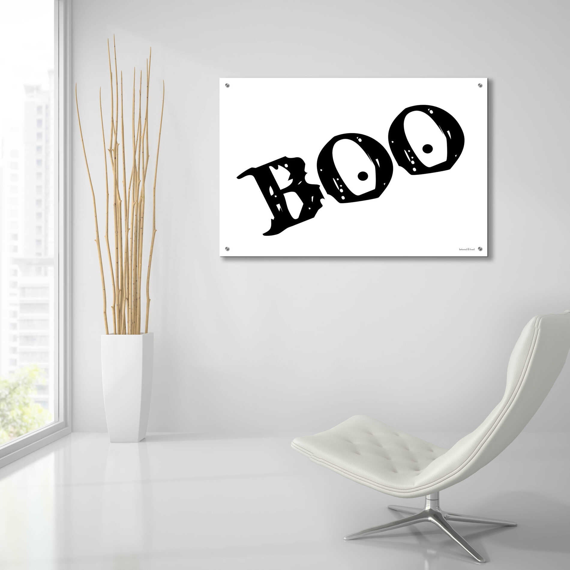 Epic Art 'Boo' by Lettered & Lined, Acrylic Glass Wall Art,36x24