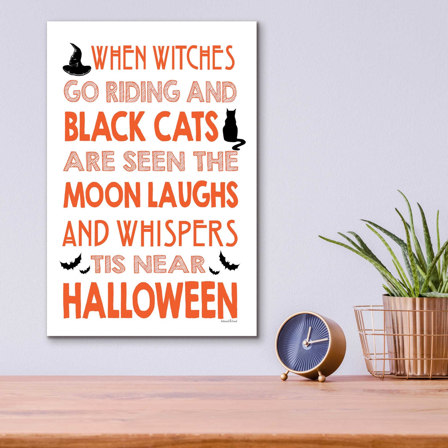 Epic Art 'When Witches Go Riding' by Lettered & Lined, Acrylic Glass Wall Art,12x16
