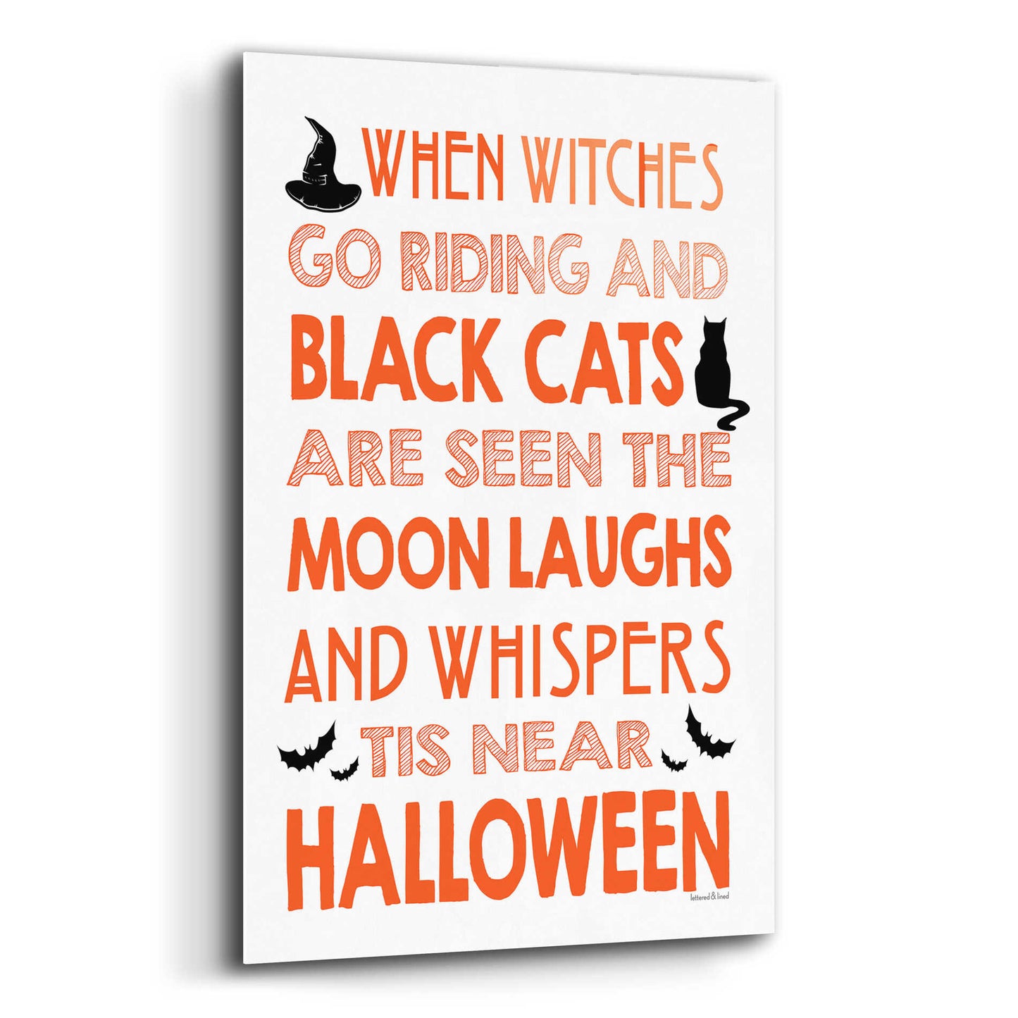 Epic Art 'When Witches Go Riding' by Lettered & Lined, Acrylic Glass Wall Art,16x24