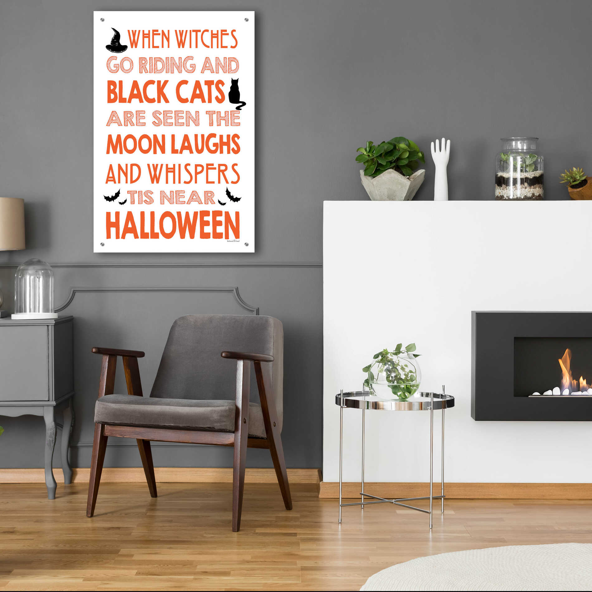 Epic Art 'When Witches Go Riding' by Lettered & Lined, Acrylic Glass Wall Art,24x36