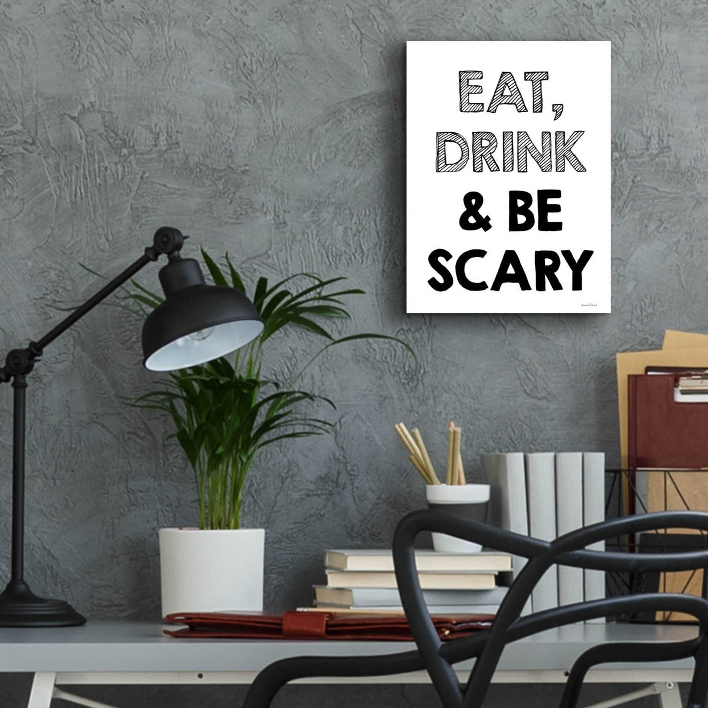 Epic Art 'Be Scary I' by Lettered & Lined, Acrylic Glass Wall Art,12x16