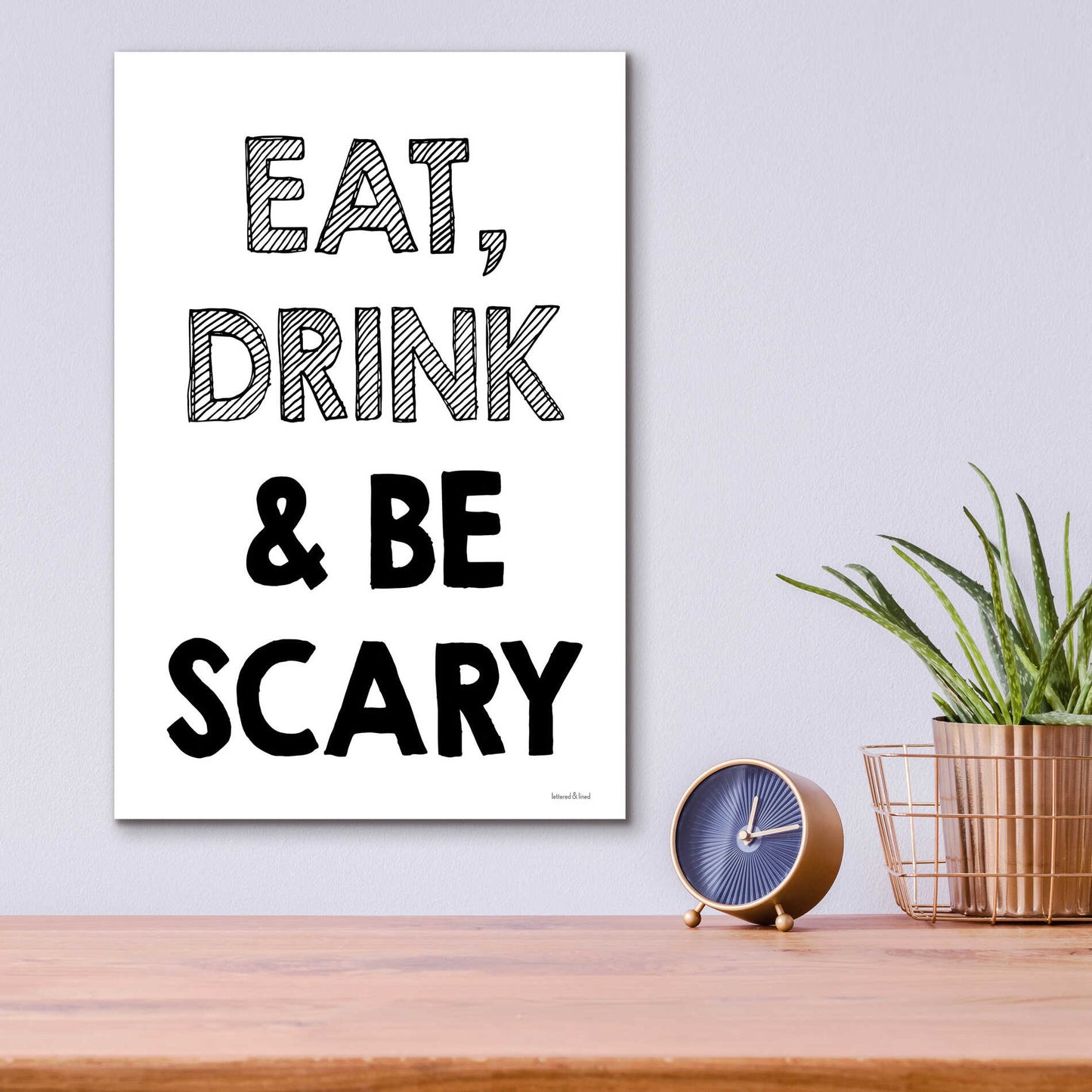 Epic Art 'Be Scary I' by Lettered & Lined, Acrylic Glass Wall Art,12x16