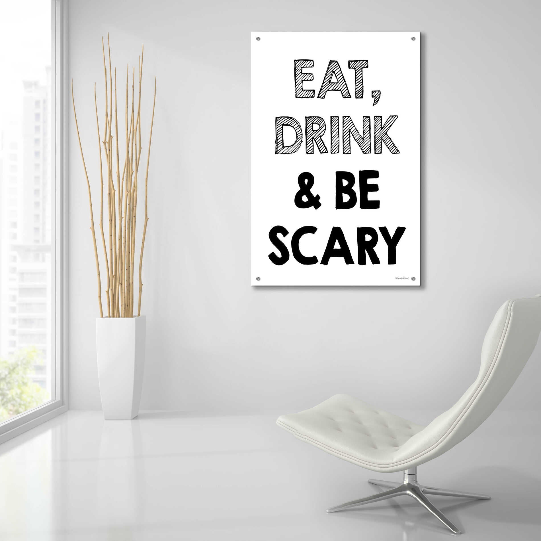 Epic Art 'Be Scary I' by Lettered & Lined, Acrylic Glass Wall Art,24x36