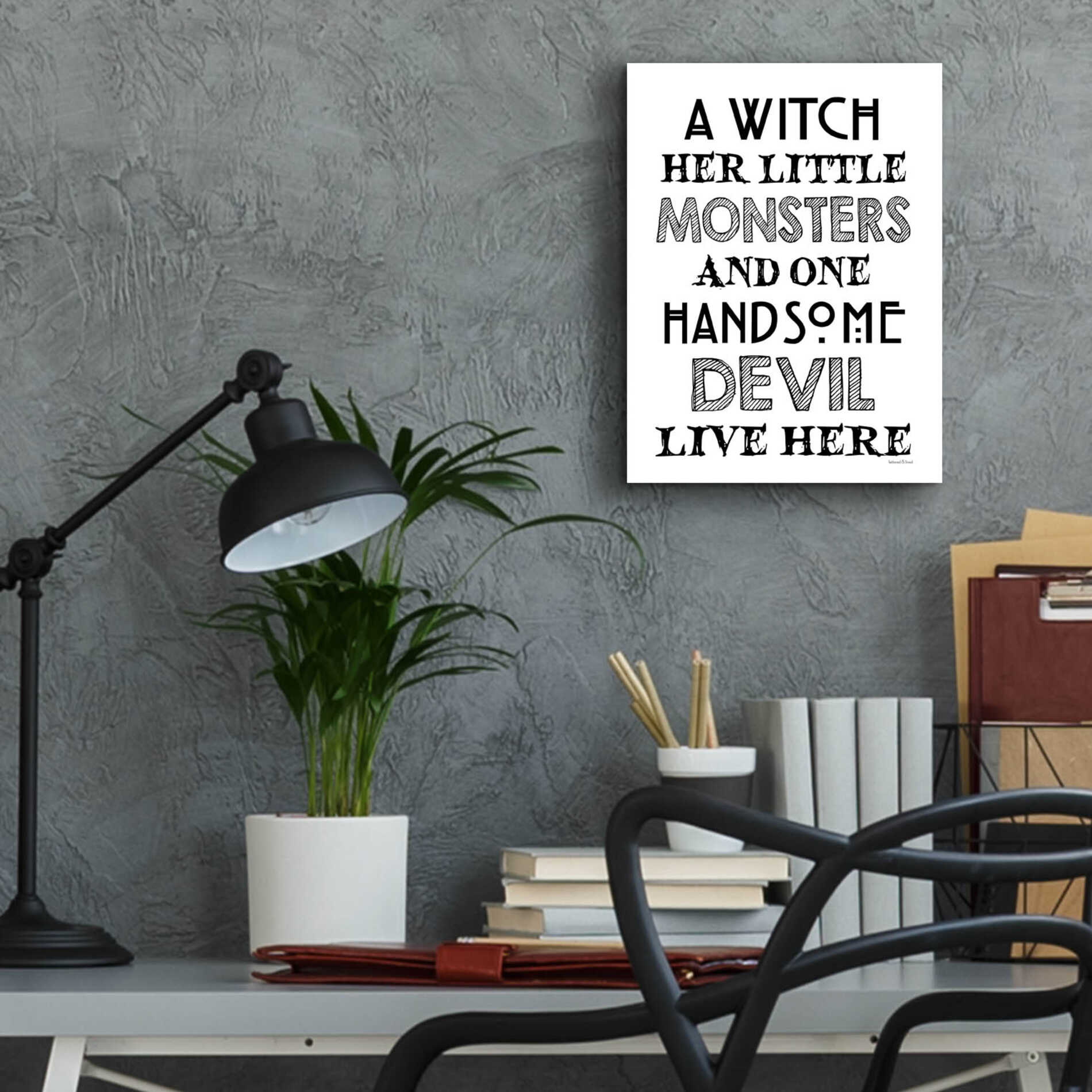 Epic Art 'A Witch' by Lettered & Lined, Acrylic Glass Wall Art,12x16