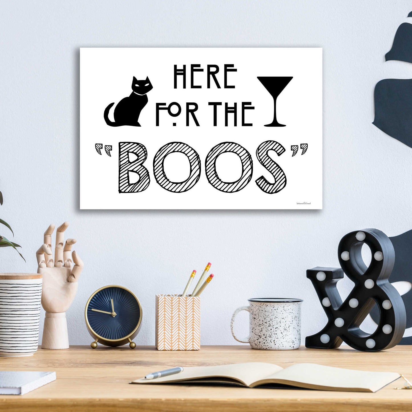 Epic Art 'Here for the Boos' by Lettered & Lined, Acrylic Glass Wall Art,16x12