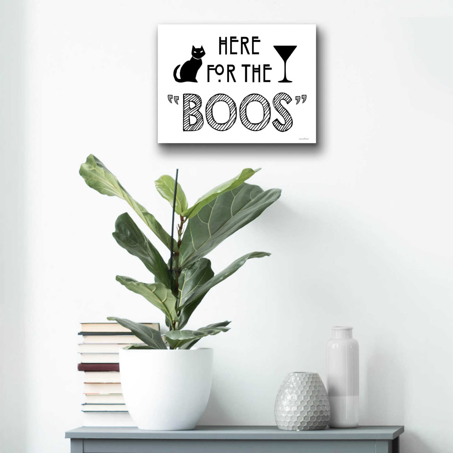 Epic Art 'Here for the Boos' by Lettered & Lined, Acrylic Glass Wall Art,16x12