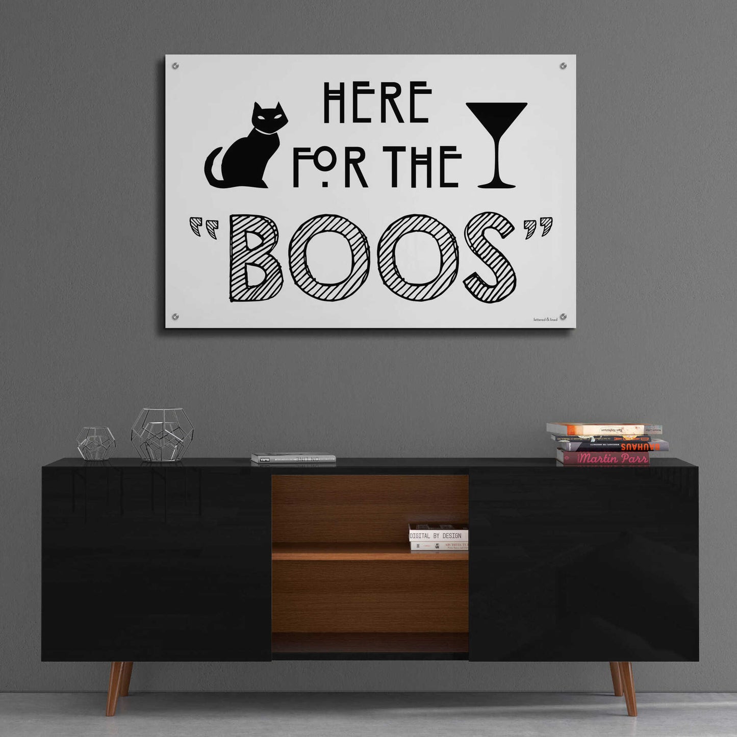 Epic Art 'Here for the Boos' by Lettered & Lined, Acrylic Glass Wall Art,36x24