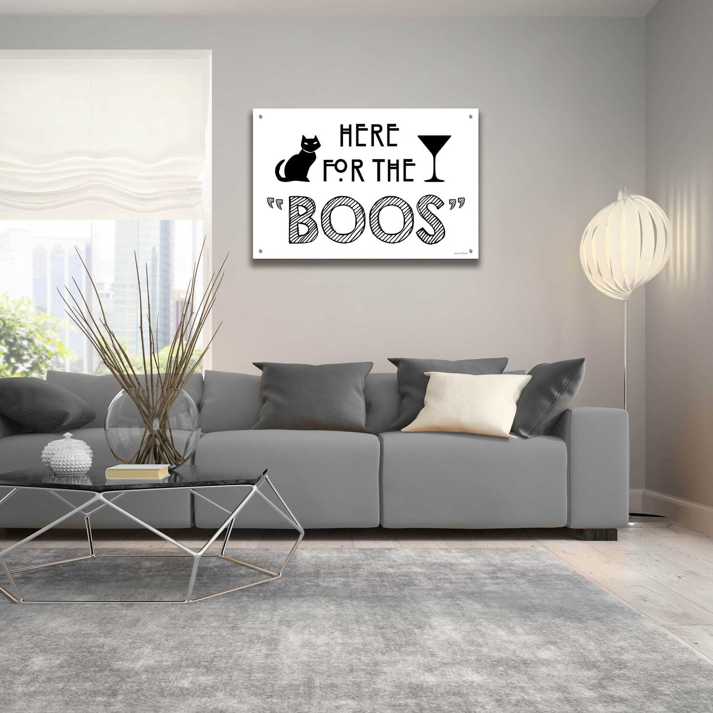 Epic Art 'Here for the Boos' by Lettered & Lined, Acrylic Glass Wall Art,36x24