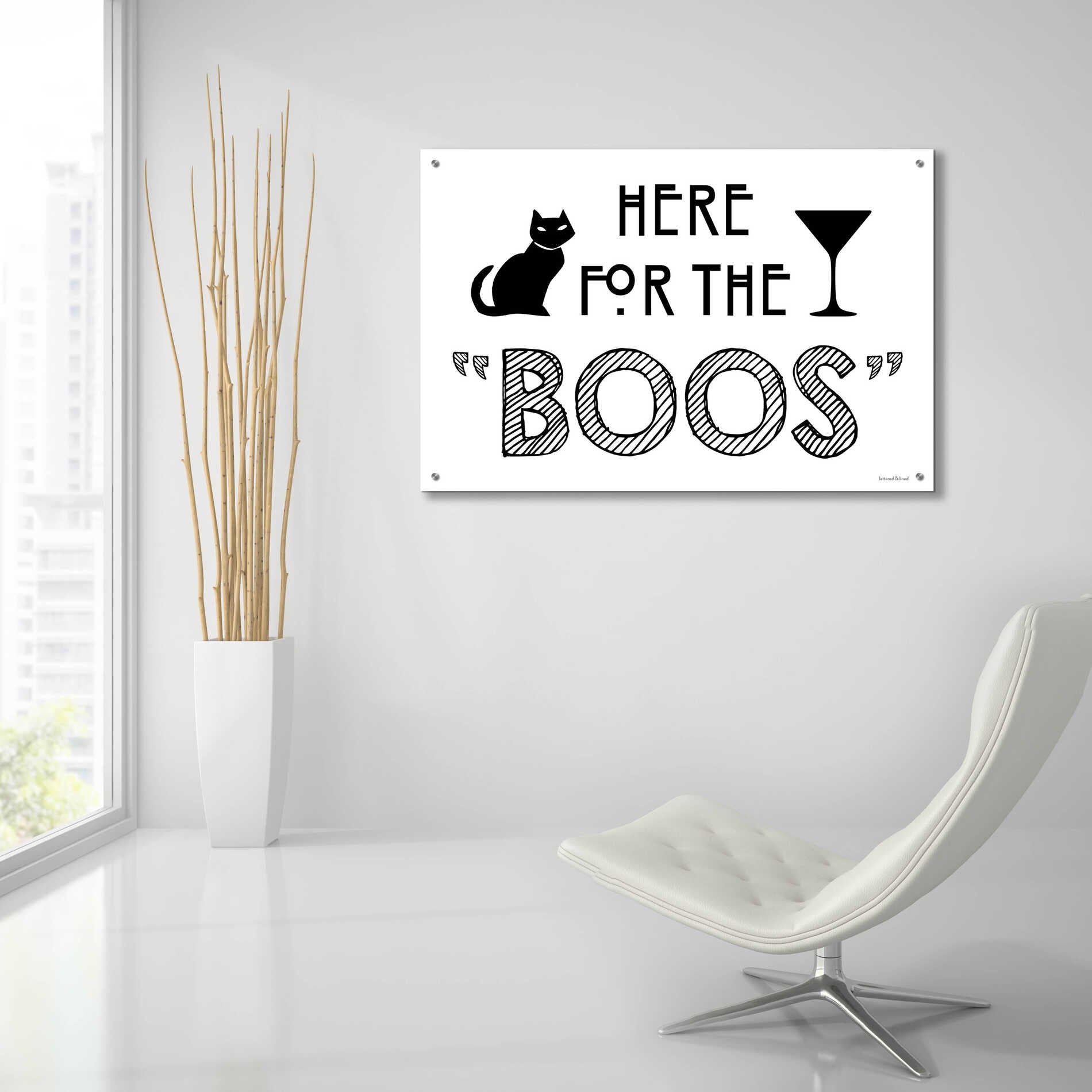 Epic Art 'Here for the Boos' by Lettered & Lined, Acrylic Glass Wall Art,36x24