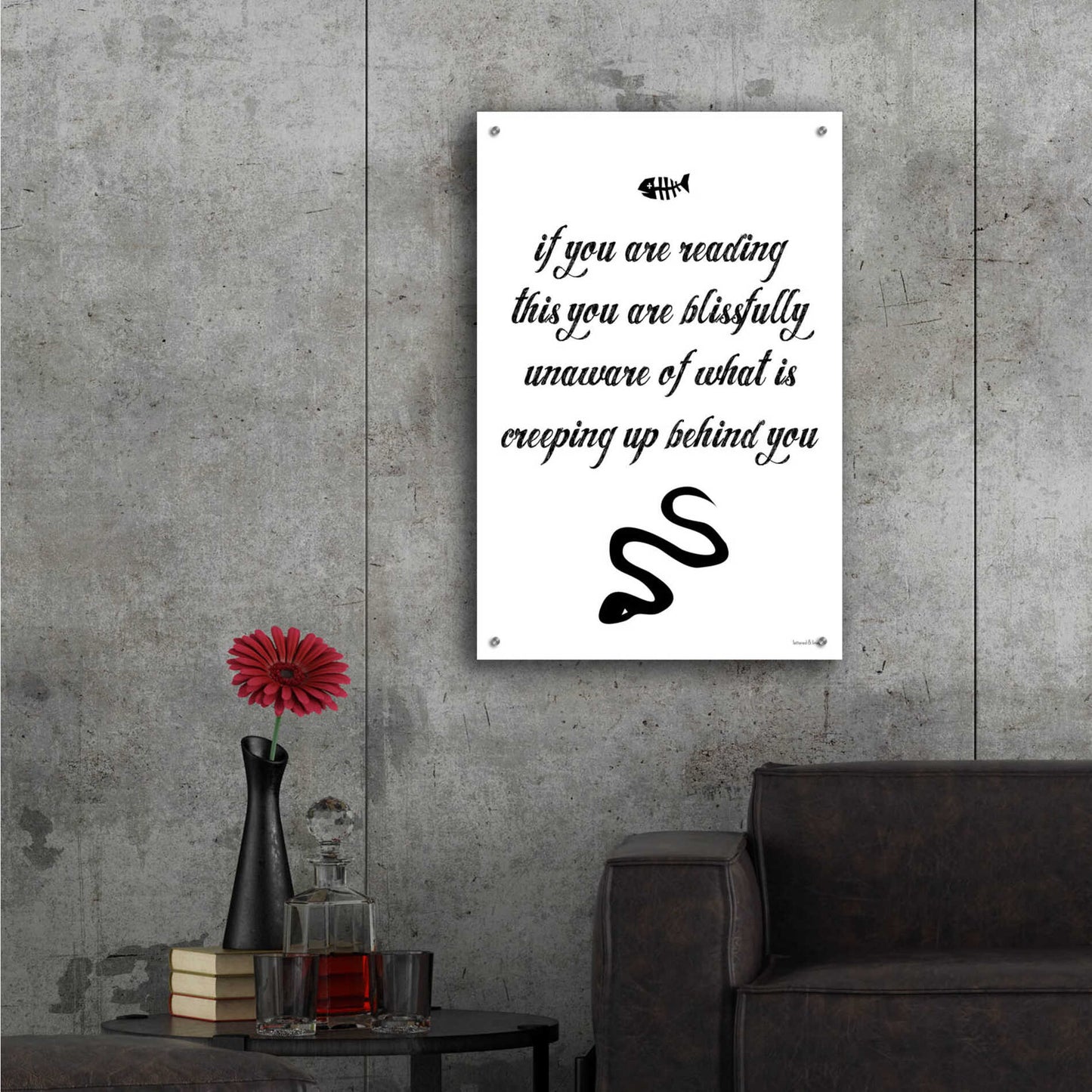 Epic Art 'Blissfully Unaware' by Lettered & Lined, Acrylic Glass Wall Art,24x36