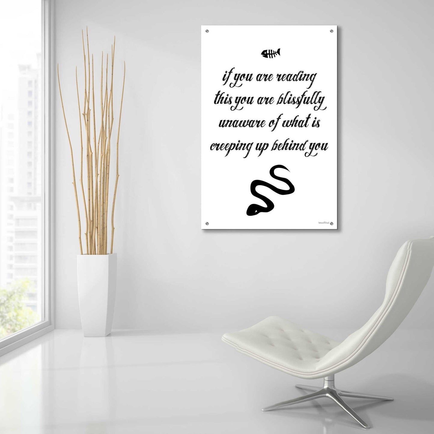 Epic Art 'Blissfully Unaware' by Lettered & Lined, Acrylic Glass Wall Art,24x36