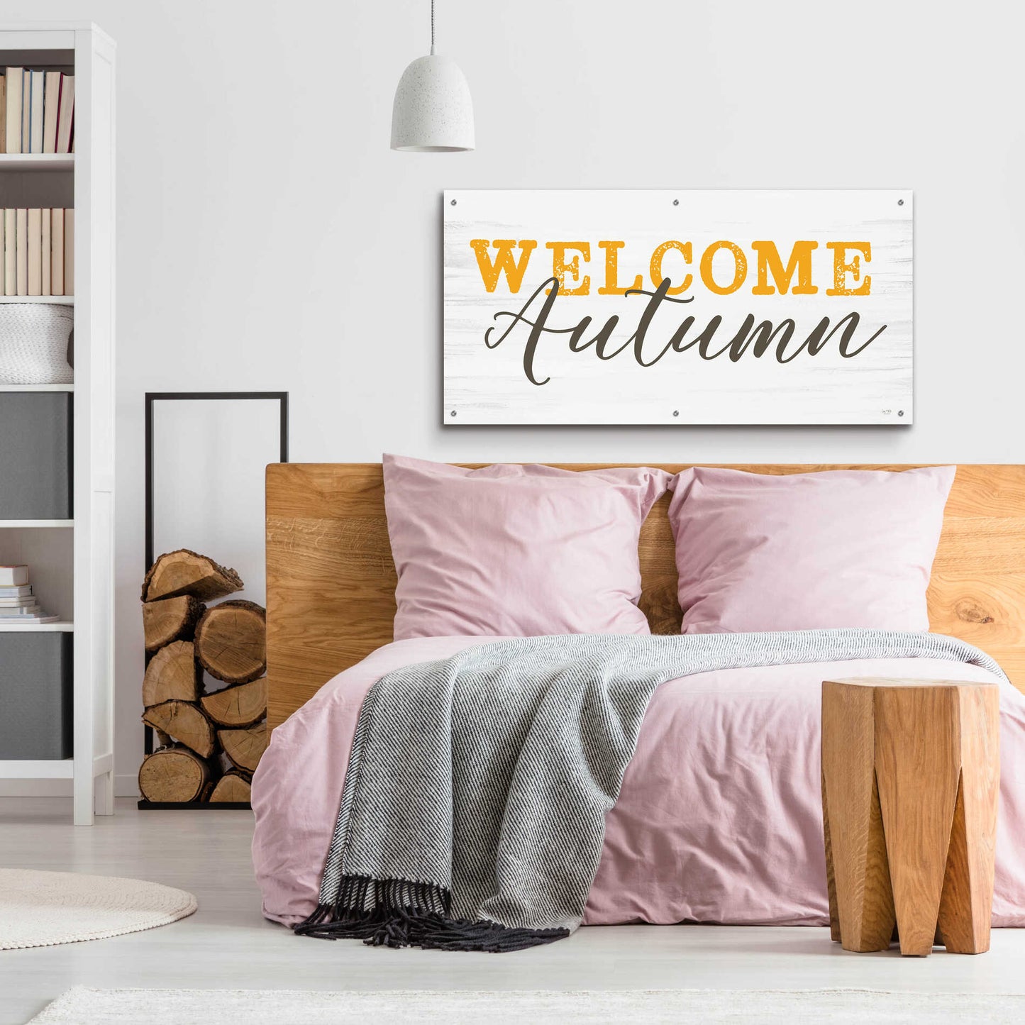 Epic Art 'Welcome Autumn' by Lux + Me Designs, Acrylic Glass Wall Art,48x24