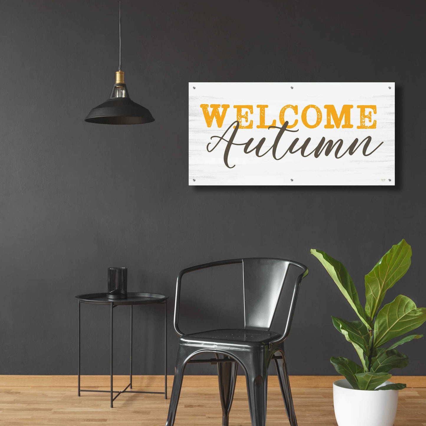 Epic Art 'Welcome Autumn' by Lux + Me Designs, Acrylic Glass Wall Art,48x24